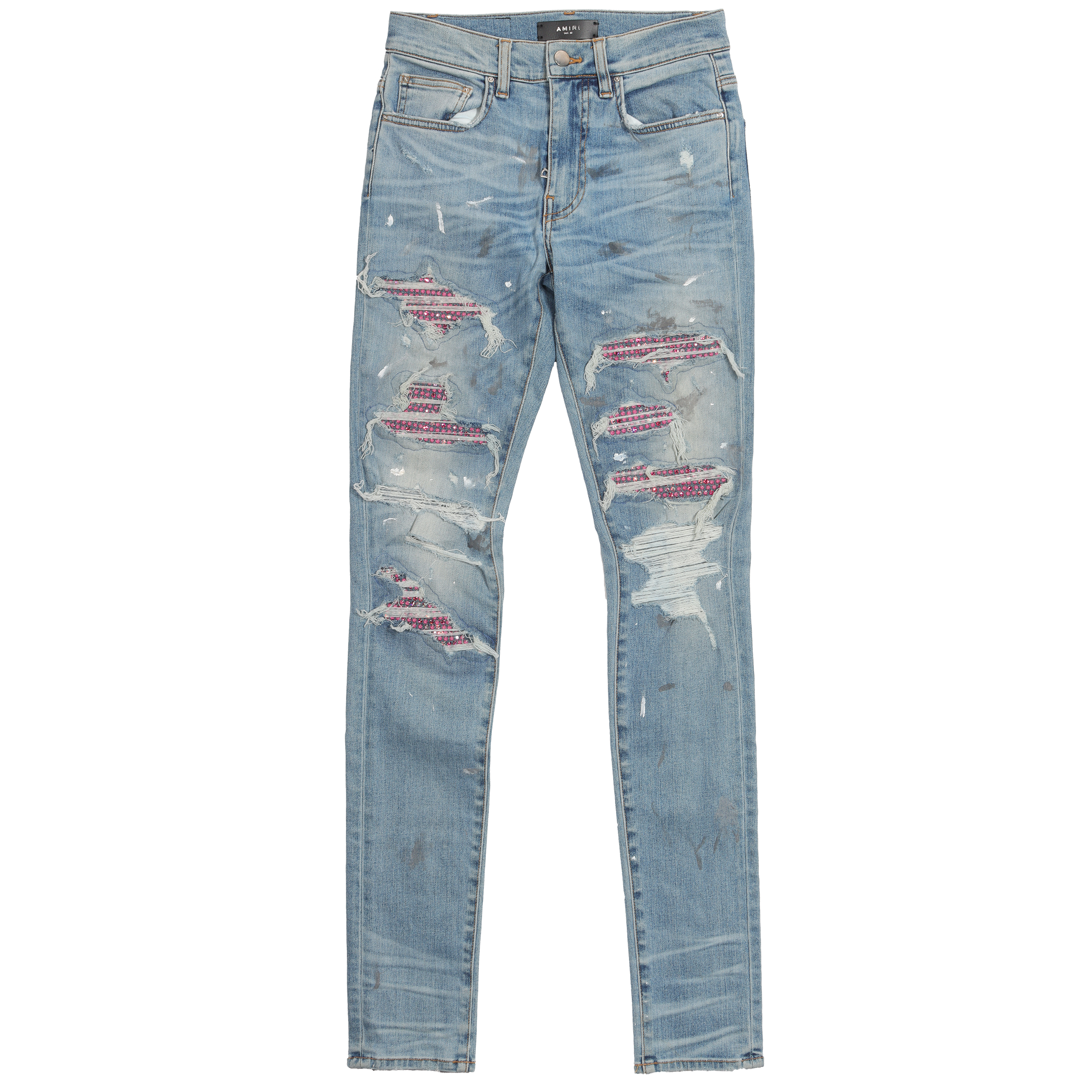Vintage 2016 Distressed Crystal Patch Denim Jeans for Women - Trendy High Waist Ripped Jeans with Rhinestone Embellishments | Perfect for Casual Wear, Night Out & Street Style Fashion