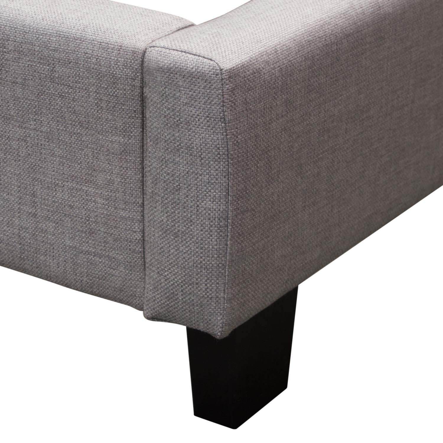 Luxury Diamond Tufted Wingback Bed Frame - Light Gray Upholstered Eastern King Size (93