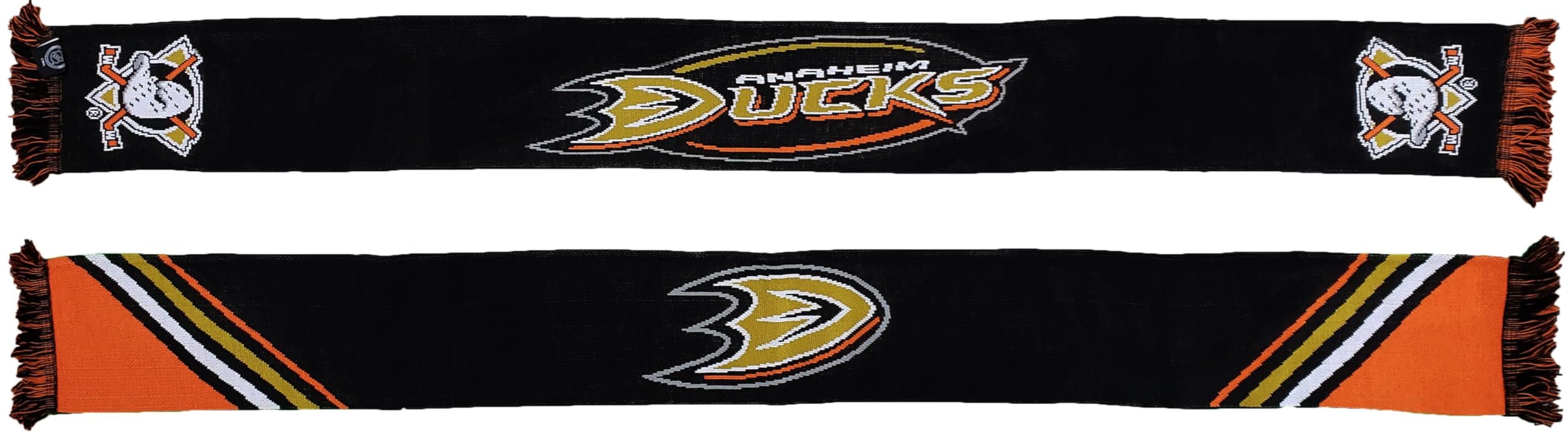 RUFFNECK ANAHEIM DUCKS SCARF - Official NHL Team Home Jersey Style - Perfect for Hockey Games & Cold Weather Fan Gear