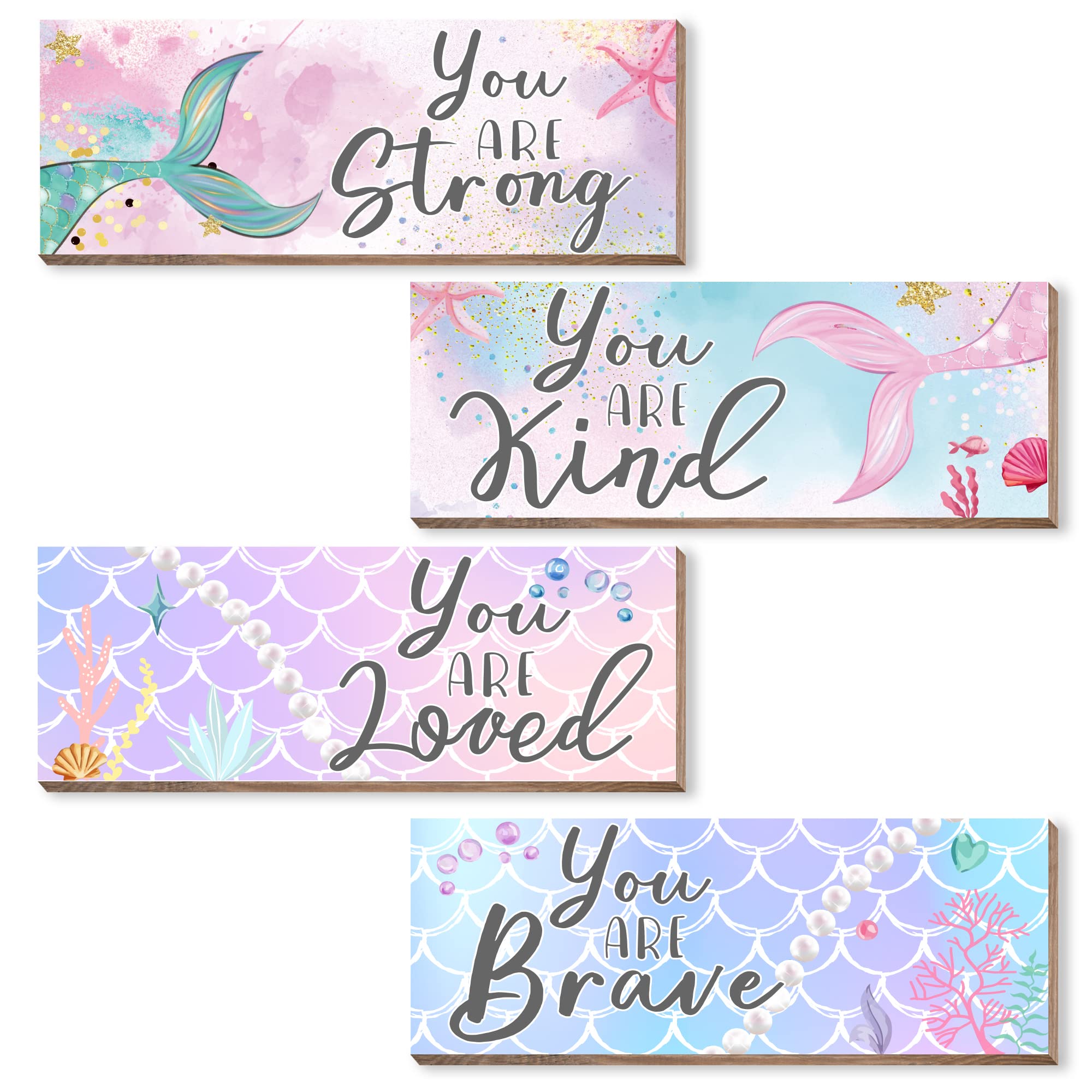 Handmade Wooden Mermaid Wall Decor - Inspirational Mermaid Plaque for Girls' Bedroom, Unique Birthday Gift for Teens - Perfect for Nursery, Kids Room & Beach House Decor