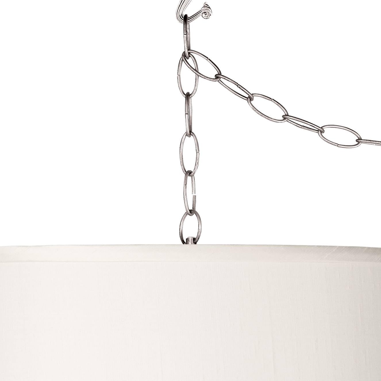 Brushed Silver Plug-in Swag Pendant Chandelier Light Fixture - 13.5