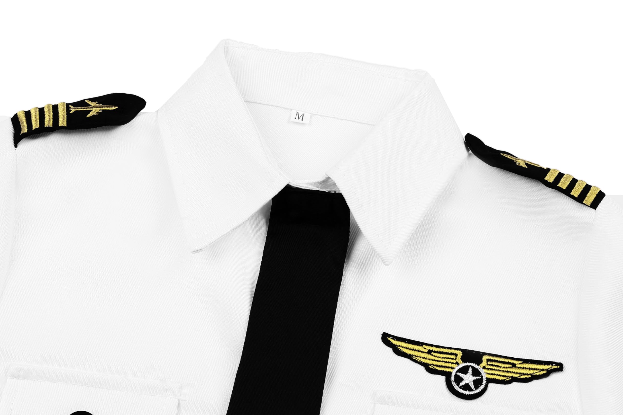 Kids Airline Pilot Costume - Captain Uniform Set for Halloween, Career Day, Dress Up & Birthday Gifts | Role Play, Pretend Play & Party Outfit