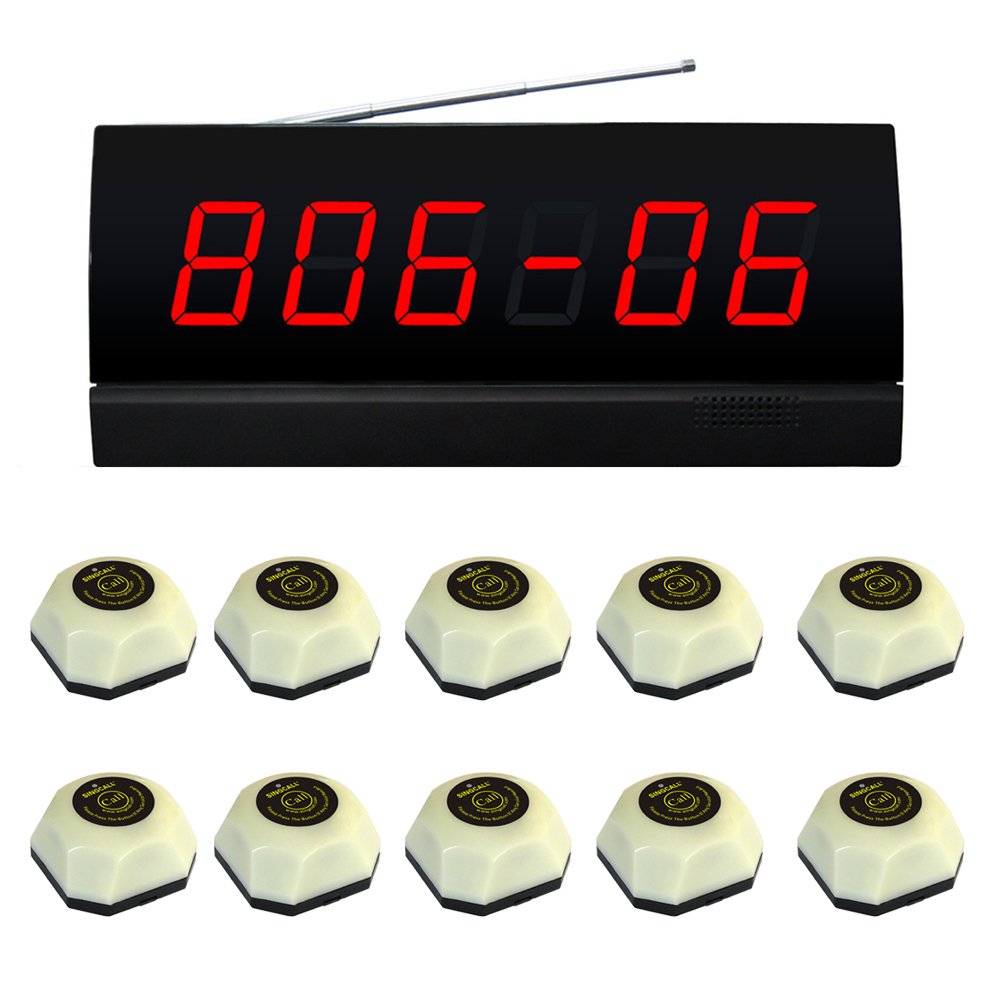 SINGCALL Wireless Calling System for Restaurants & Retail - Easy Service Bell with Simple Operation, Cordless Table Pager for Quick Assistance - Perfect for Cafes, Hotels, and Customer Service Areas