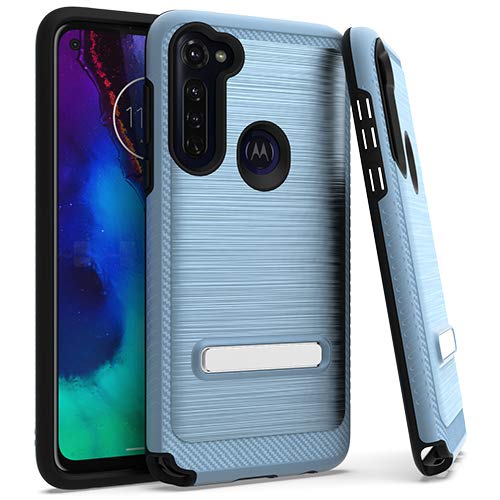 Motorola Moto G Stylus Phone Case - Premium Brushed Metal Stand Cover in Navy Blue | Perfect for Work, Travel & Everyday Protection