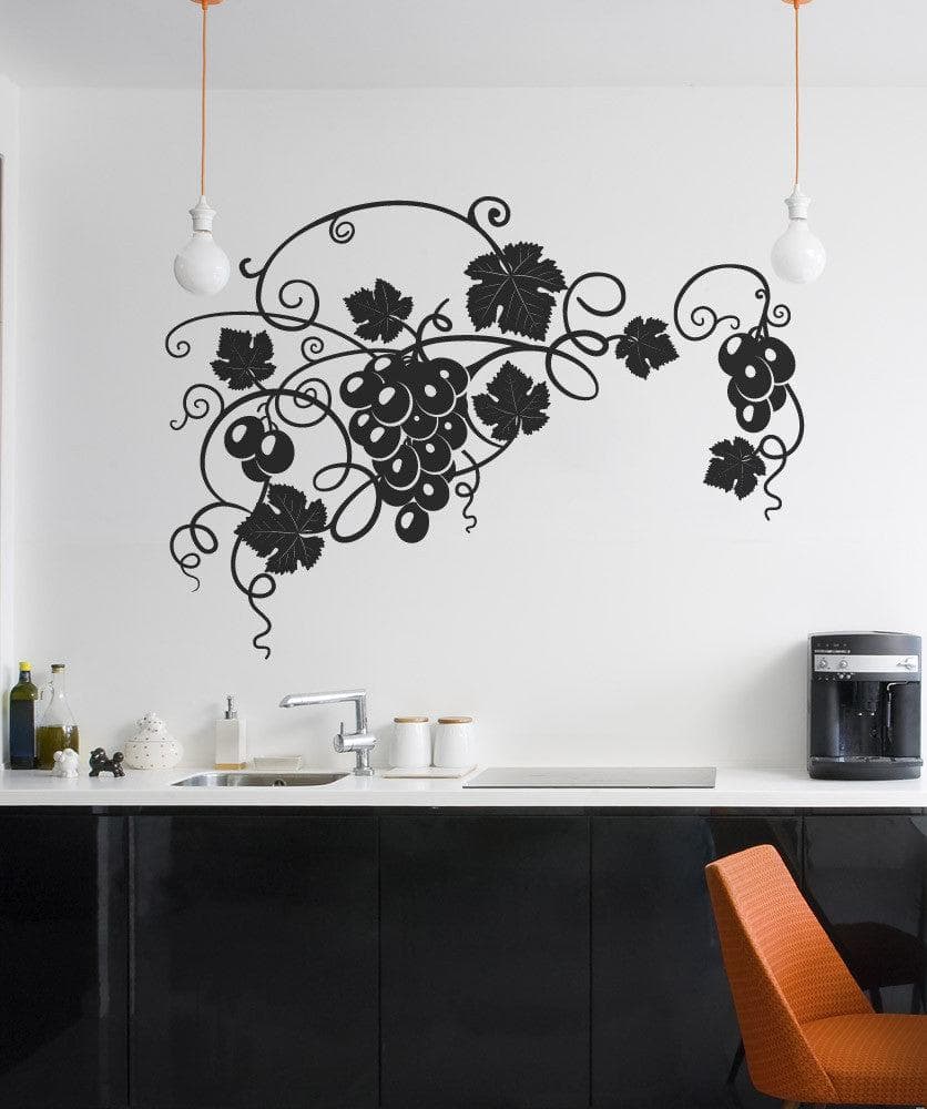 Premium Vinyl Wall Decal Sticker - Grapevine Design #1273 for Home, Office & Nursery Decor | Easy Peel & Stick Application