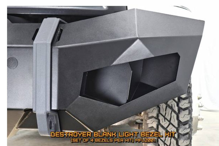 2010-2023 Ford F250 & F350 LOD Offroad Destroyer Truck Blank Light Bezel Kit - Black Textured for Off-Road Adventures & Custom Truck Builds