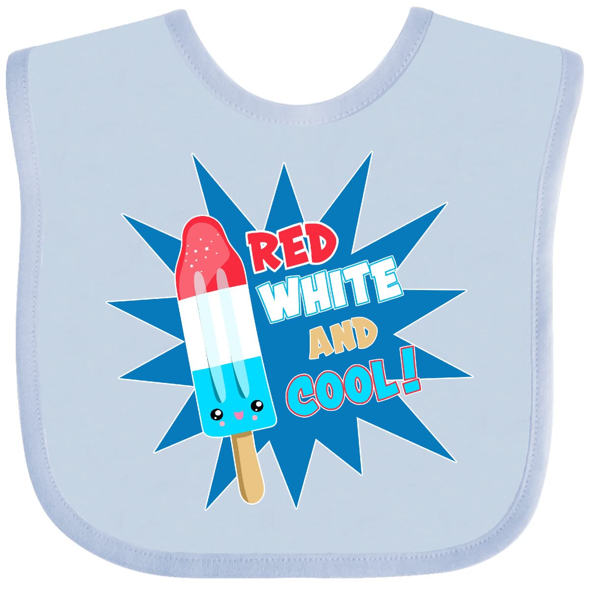 Inktastic Red White and Cool Baby Bib - Soft Absorbent Drool Bib for Infants - Perfect for Feeding, Teething, and Everyday Use