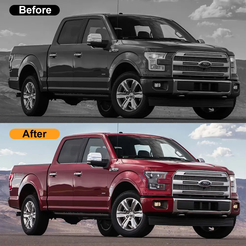 Ford F150 LED Headlight Assembly (2015-2017) - High/Low Beam with DRL & Reflector - Replacement Headlights for Ford Pickup Trucks - Perfect for Night Driving & Off-Road Adventures