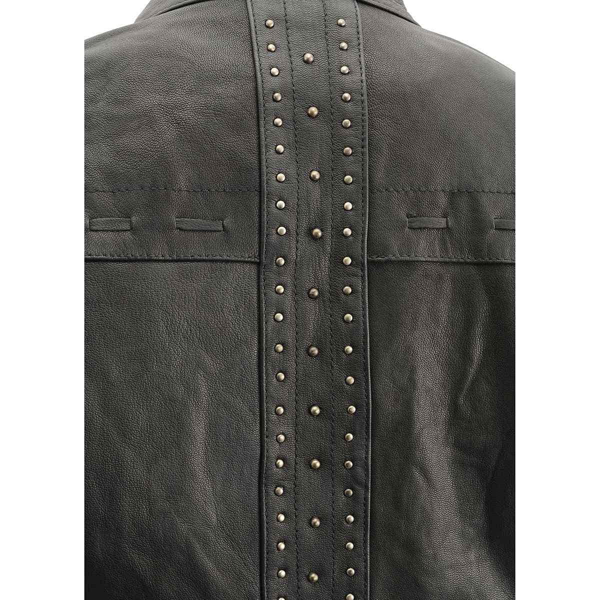 Milwaukee Leather MLL2565 Women's Black Fringed Lightweight Leather Racer Motorcycle Jacket - Stylish & Comfortable for Riding & Casual Wear