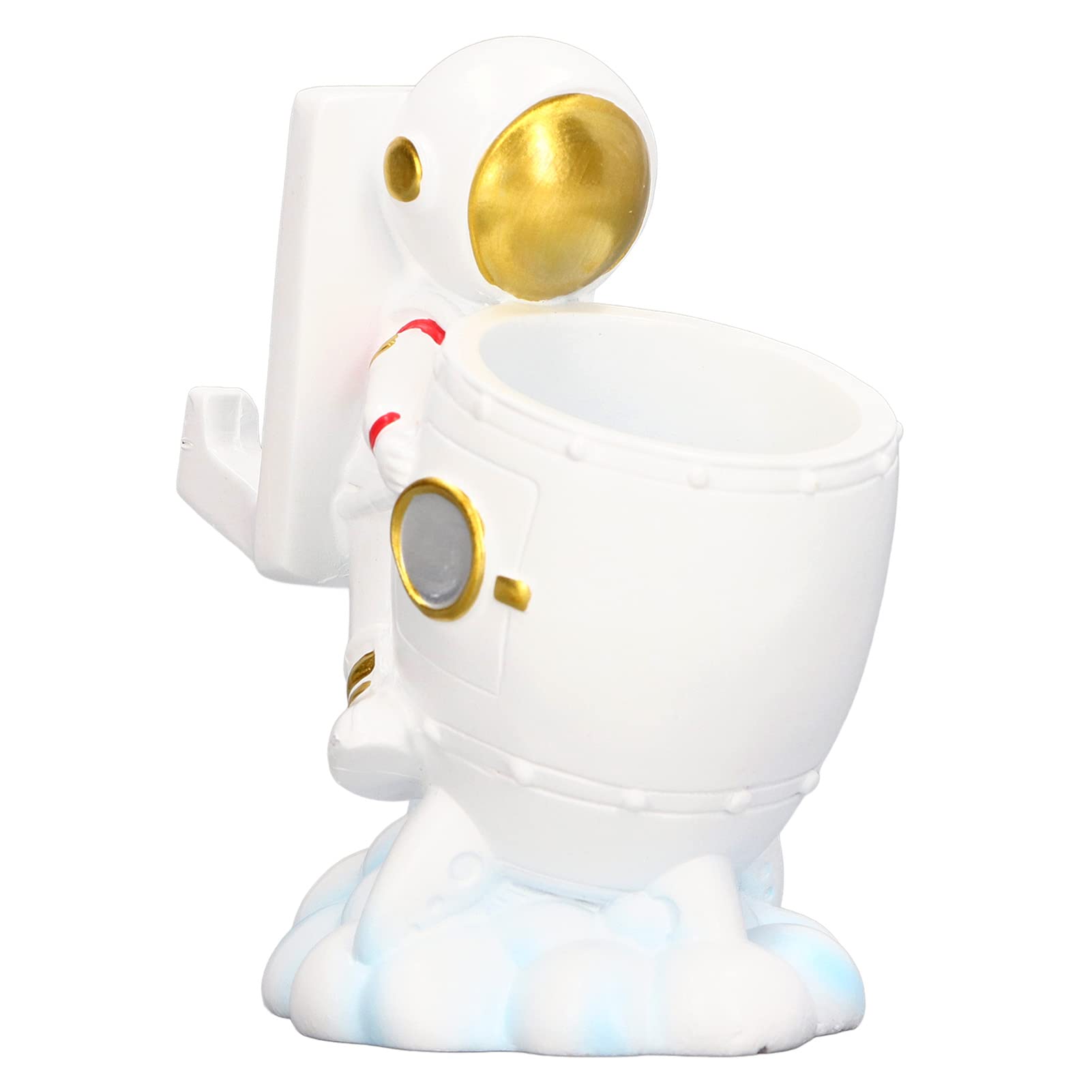 Stylish Resin Spaceman Pen & Pencil Holder with Phone Stand - Perfect for Office Desk, Home Study & Gift Giving