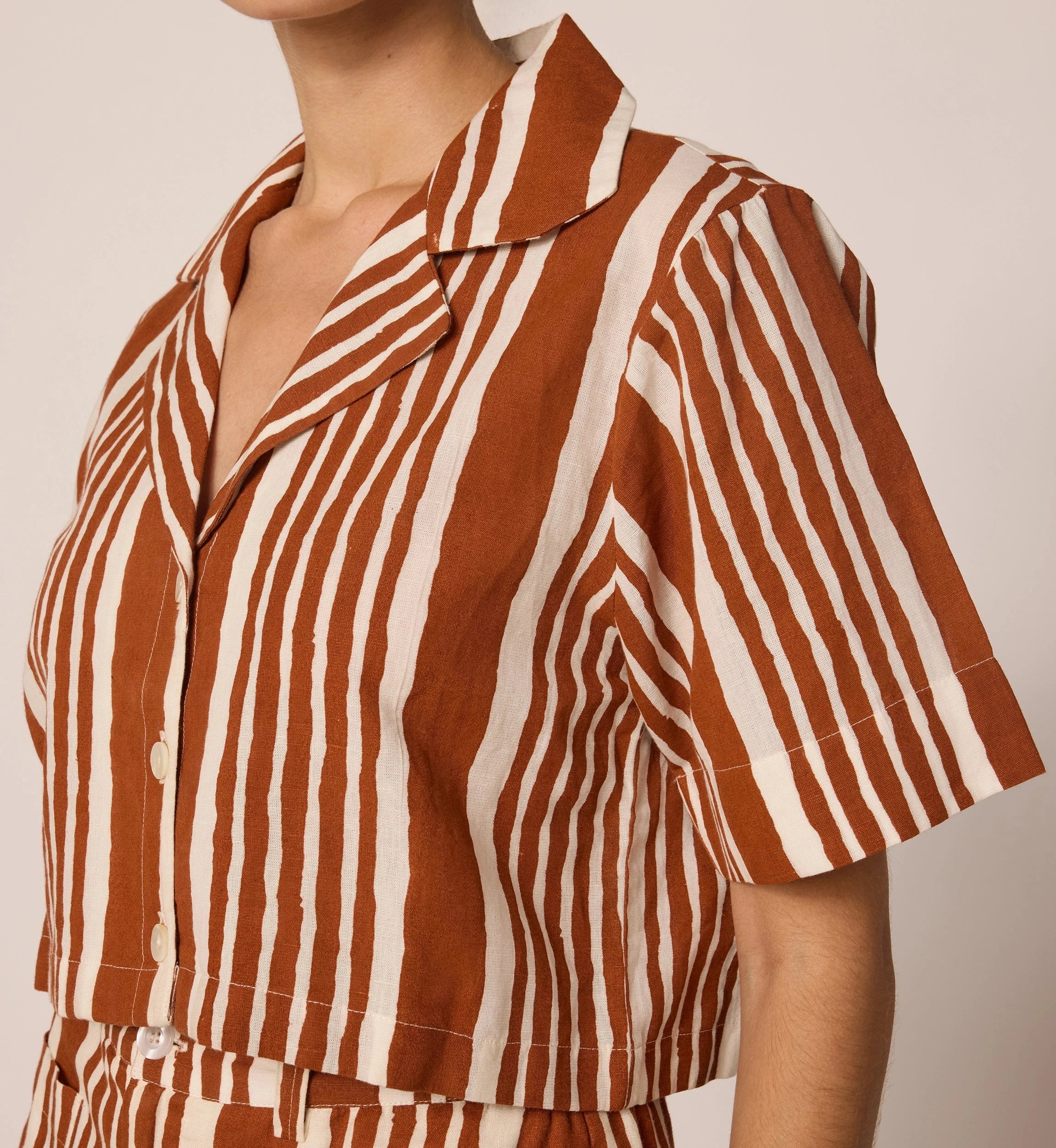 Mizuki Blouse - Vecchio Stripe Women's Fashion Top | Elegant Casual Wear for Office, Date Night & Spring Outfits