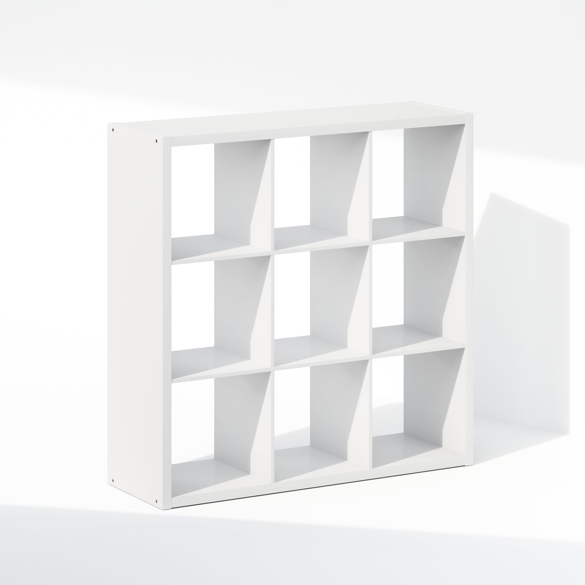 Furinno 9-Cube Open Back Storage Organizer Shelf - Multipurpose Closet & Clothing Organizer, White - Perfect for Bedroom, Closet, and Office Storage Solutions