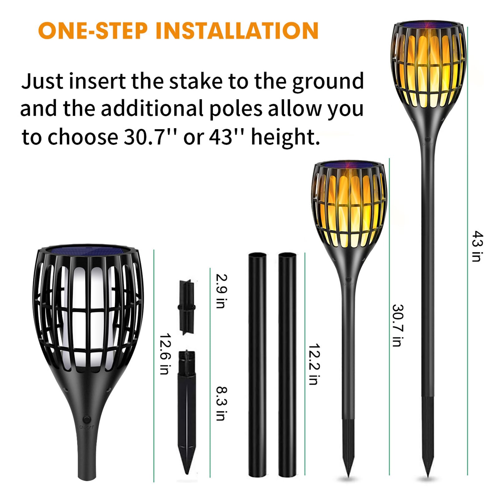Upgraded Outdoor Solar Lights - Waterproof Flickering Flame Torch Lights with Auto On/Off | Solar Spotlights for Landscape, Patio, Driveway & Garden Decoration | Dusk to Dawn Security Lighting (4 Pack) - Perfect for Backyard, Pathway & Outdoor Parties