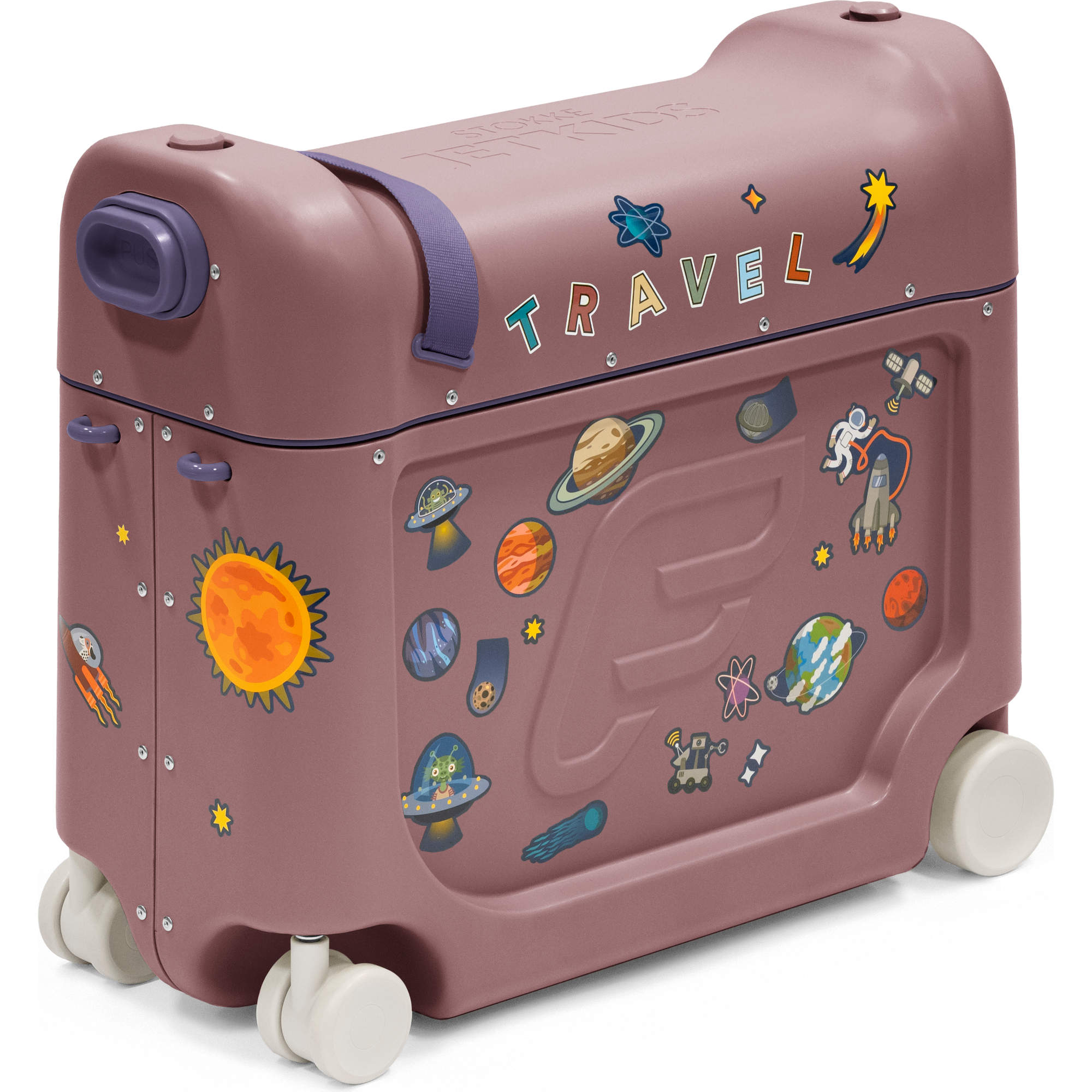 Stokke JetKids BedBox - Convertible Toddler Travel Bed & Ride-On Suitcase for Airplanes & Cars | Perfect for Family Vacations & Sleepovers