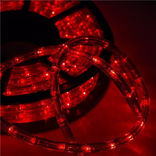 Waterproof LED Rope Lights Outdoor - 100FT (30M) Red String Lights with 1080 LEDs - Perfect for Patio, Garden, Pool Party & Holiday Decorations