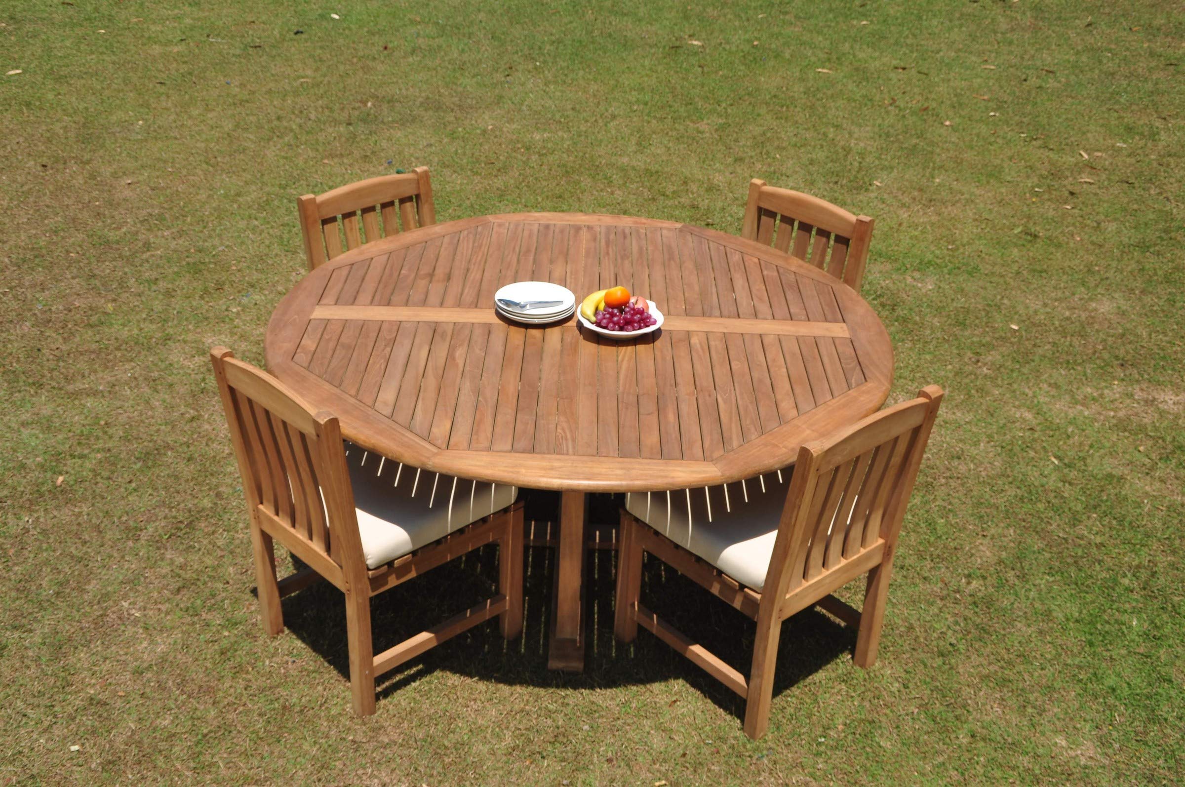Premium 4-Piece Teak Wood Dining Set with 72
