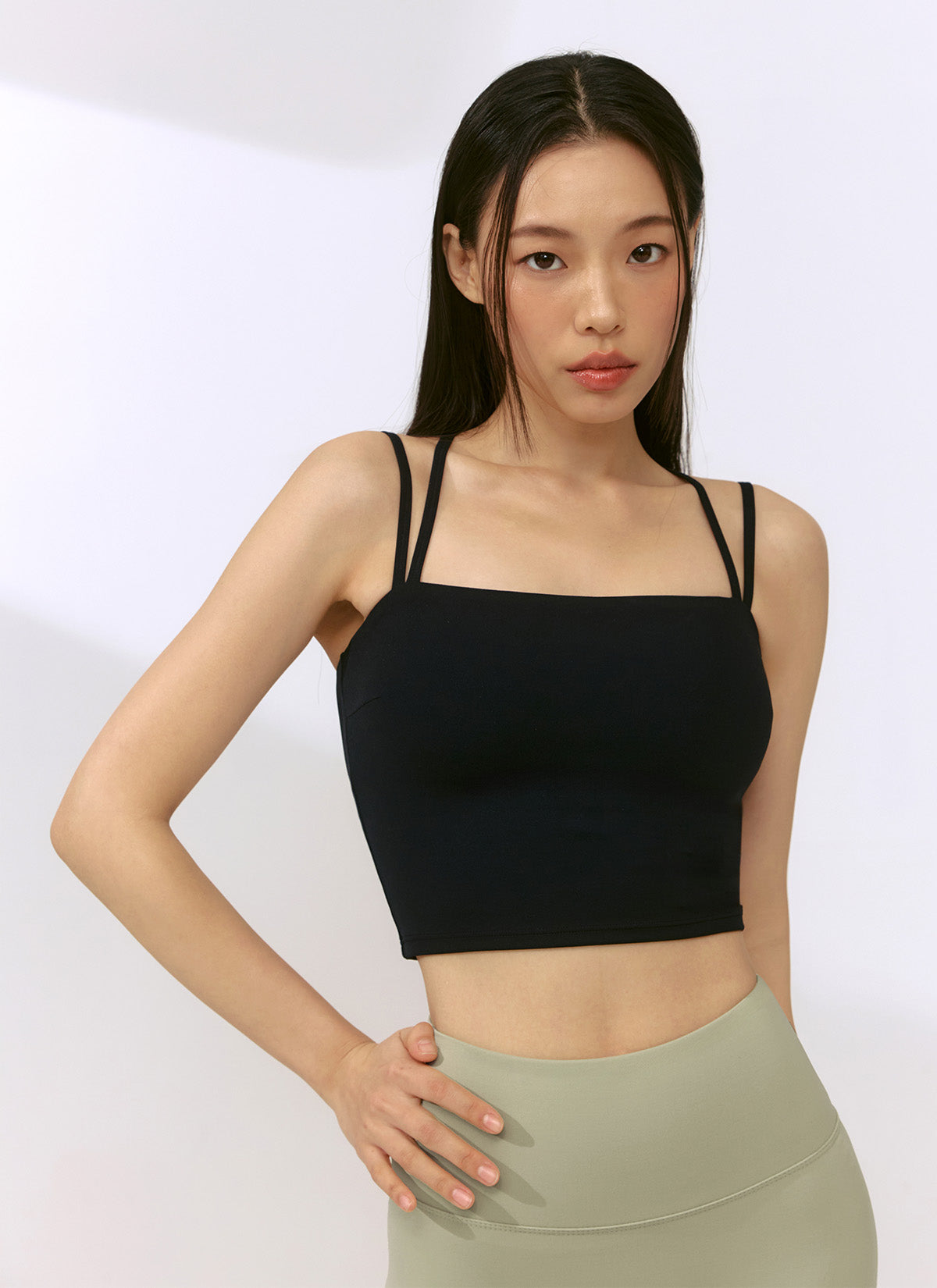 Black Label Power Rise Double Strap Sports Bra - High Support Workout Top for Running, Yoga & Gym