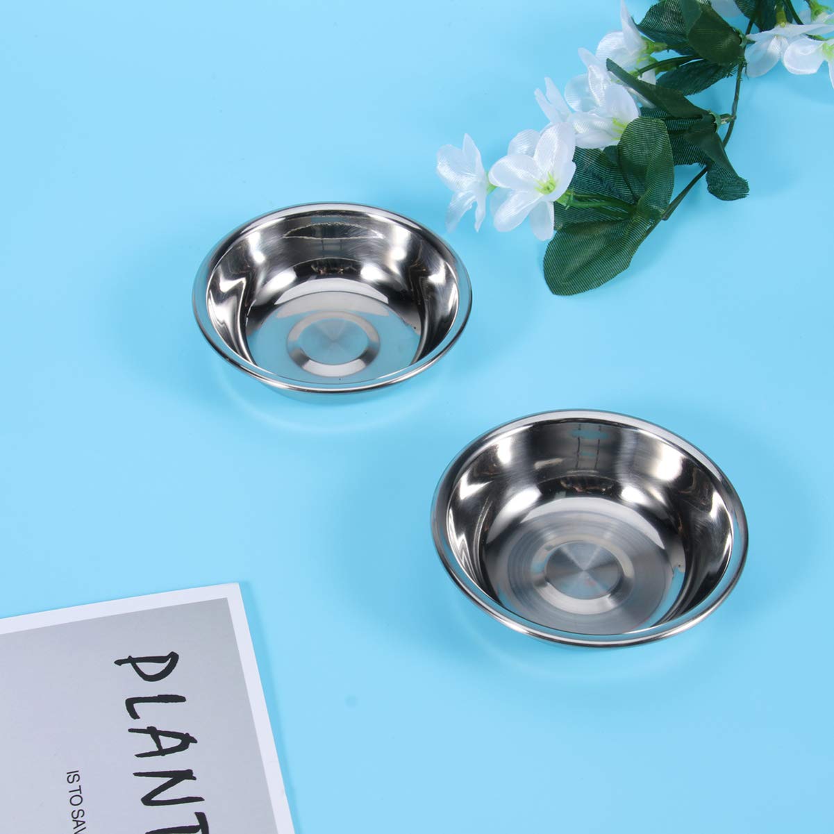 DOITOOL 5PCS Stainless Steel Sushi Dipping Bowls - 3.3 Inch Round Mini Appetizer Plates for Soy Sauce, Wasabi & Seasonings | Perfect for Sushi Restaurants, Home Dining & Japanese Cuisine