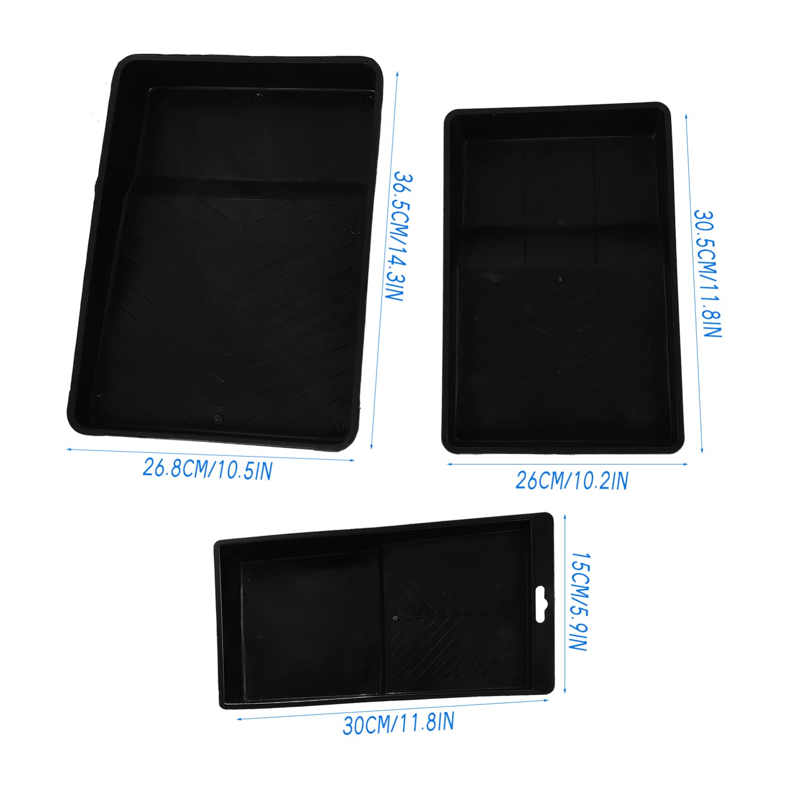 3-Piece Large Capacity Plastic Paint Mixing Trays – Wall Painting Tool with Paintbrush Holder & Storage for Pigment Mixing | Perfect for DIY Home Painting Projects & Professional Use