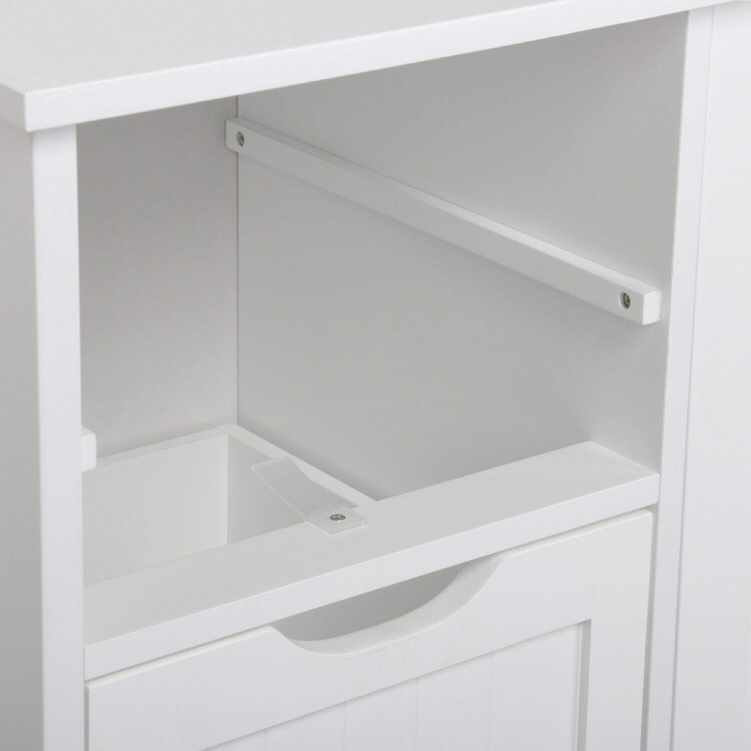 White MDF Bathroom Floor Cabinet with Drawers - Waterproof Storage Organizer for Towels & Toiletries | Perfect for Small Bathrooms & Vanity Areas
