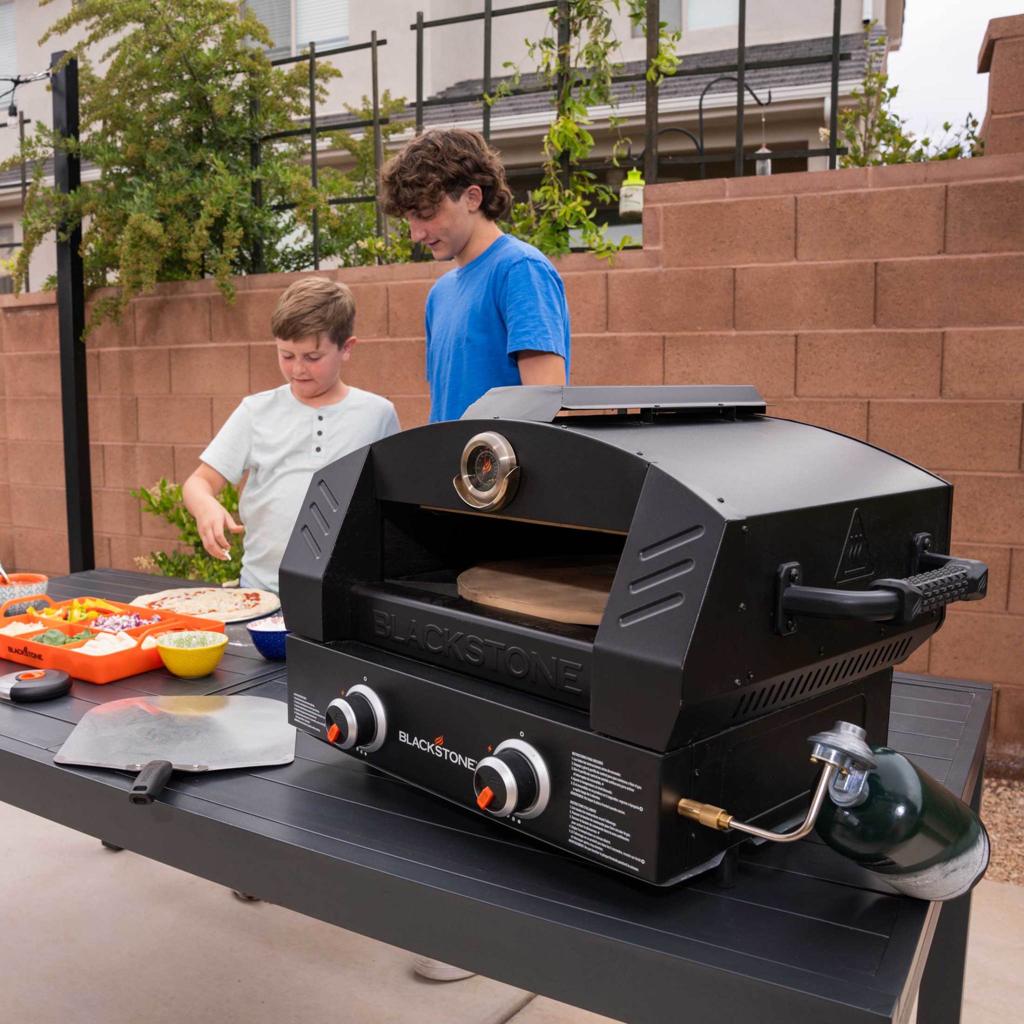 Portable Outdoor Pizza Oven for Home & Camping - Countertop Wood Fired Pizza Maker with Temperature Gauge - Perfect for Backyard Parties, Picnics & RV Trips