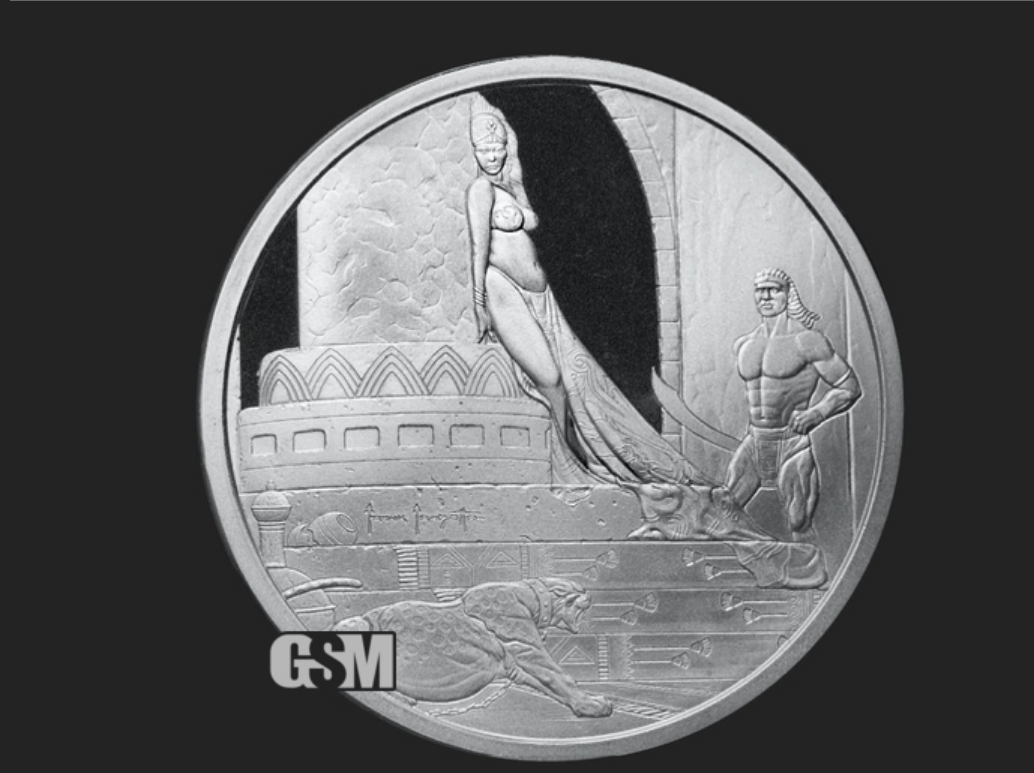 Frazetta Egyptian Queen .999 Fine Silver 2oz Round - Collectible Art Coin for Investors & Fantasy Fans - Perfect for Gifts, Display, and Portfolio Diversification