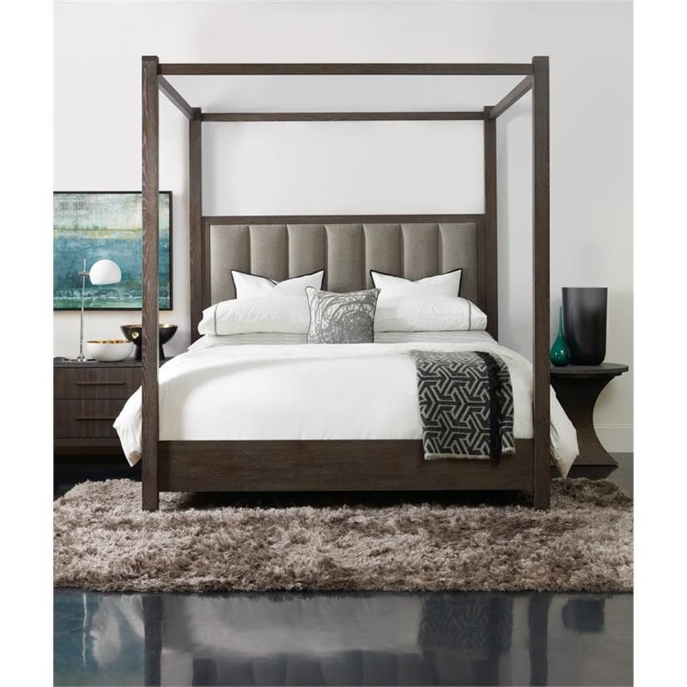 Hooker Furniture Miramar Aventura Jackson King Poster Bed with Canopy - Elegant Four Poster Canopy Bed Frame for Master Bedroom, Luxury Bedroom Decor, Romantic Bedroom Setting