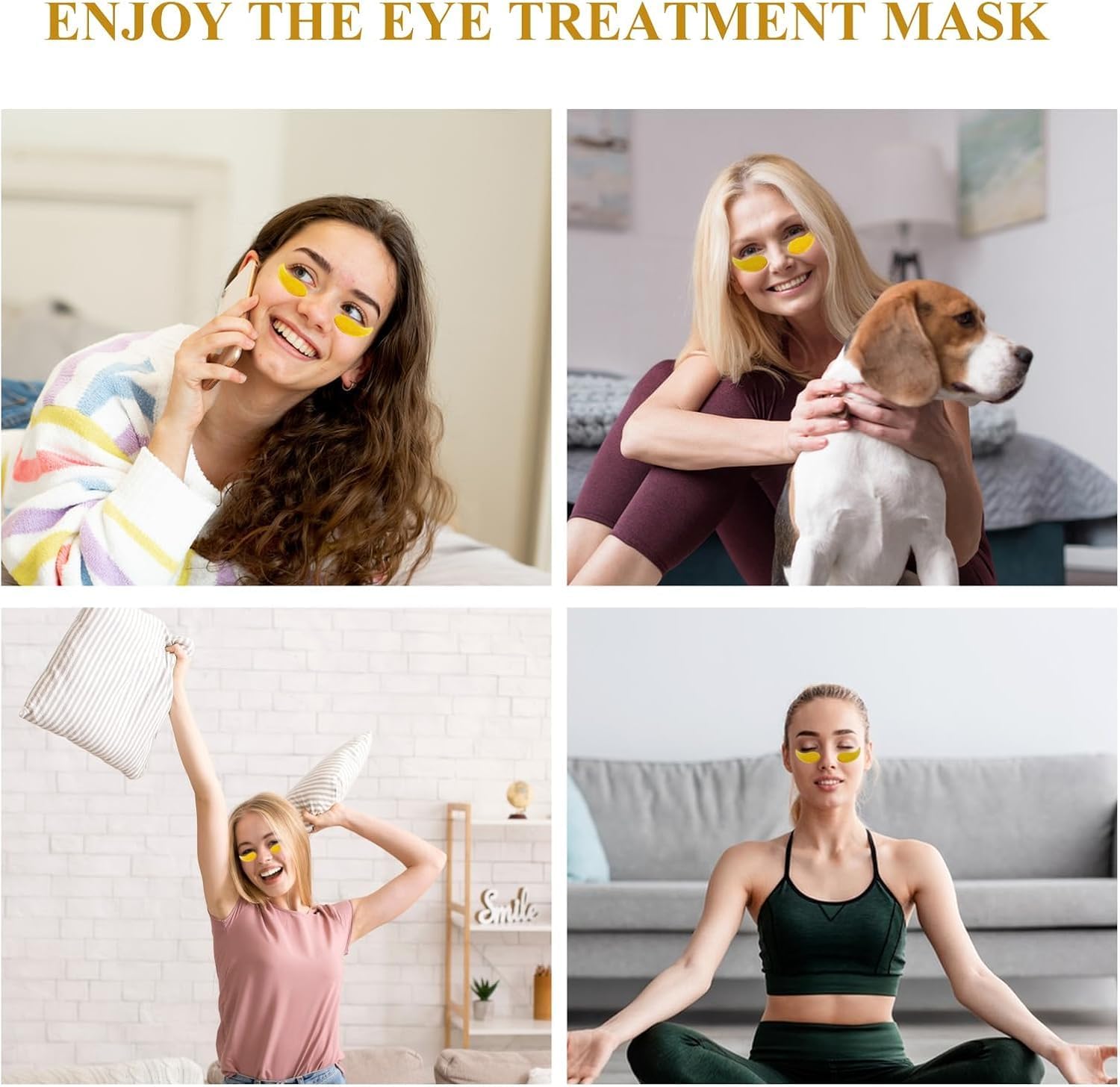 24K Gold Under Eye Patches for Dark Circles & Puffiness - 60 Pack Cooling Hydrogel Eye Mask with Collagen | Reduce Wrinkles, Refresh Tired Eyes | Perfect for Night Routine, Travel & Spa Days