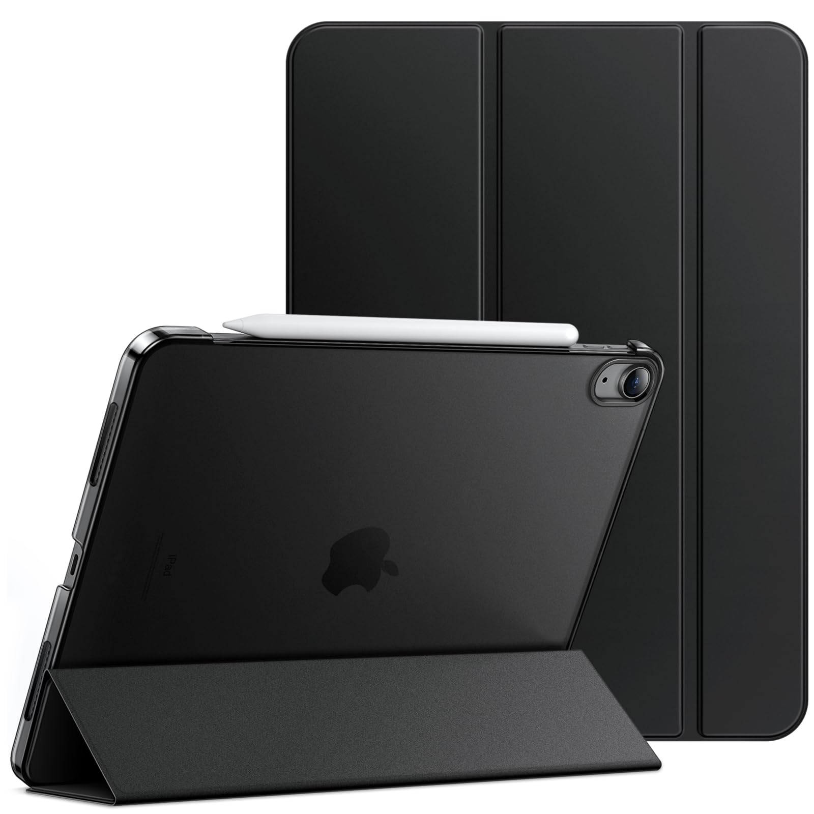 JETech Slim Stand Hard Back Shell Case for iPad Air 11-Inch M3/M2 (2025/2024) & iPad Air 5 (2022 5th Gen 10.9-Inch) - Auto Wake/Sleep Protective Cover - Perfect for Work, Travel & Home Use (Black)