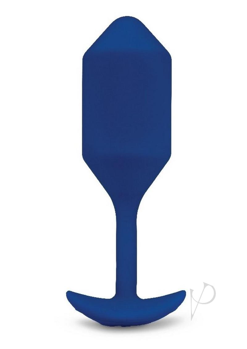 B Vibe Vibrating Snug Plug 4 - Rechargeable Silicone Anal Plug for Men & Women - Navy Blue - Perfect for Couples Play & Solo Pleasure