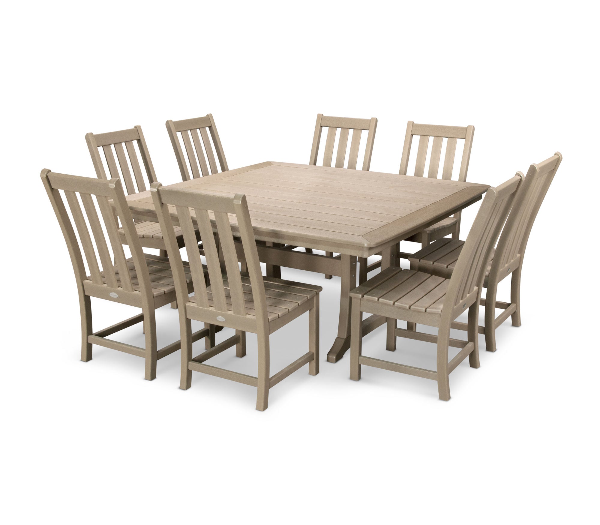 POLYWOOD Vineyard 9-Piece Outdoor Dining Set - Patio Furniture for Backyard, Poolside & Garden - Durable All-Weather Resin Wicker