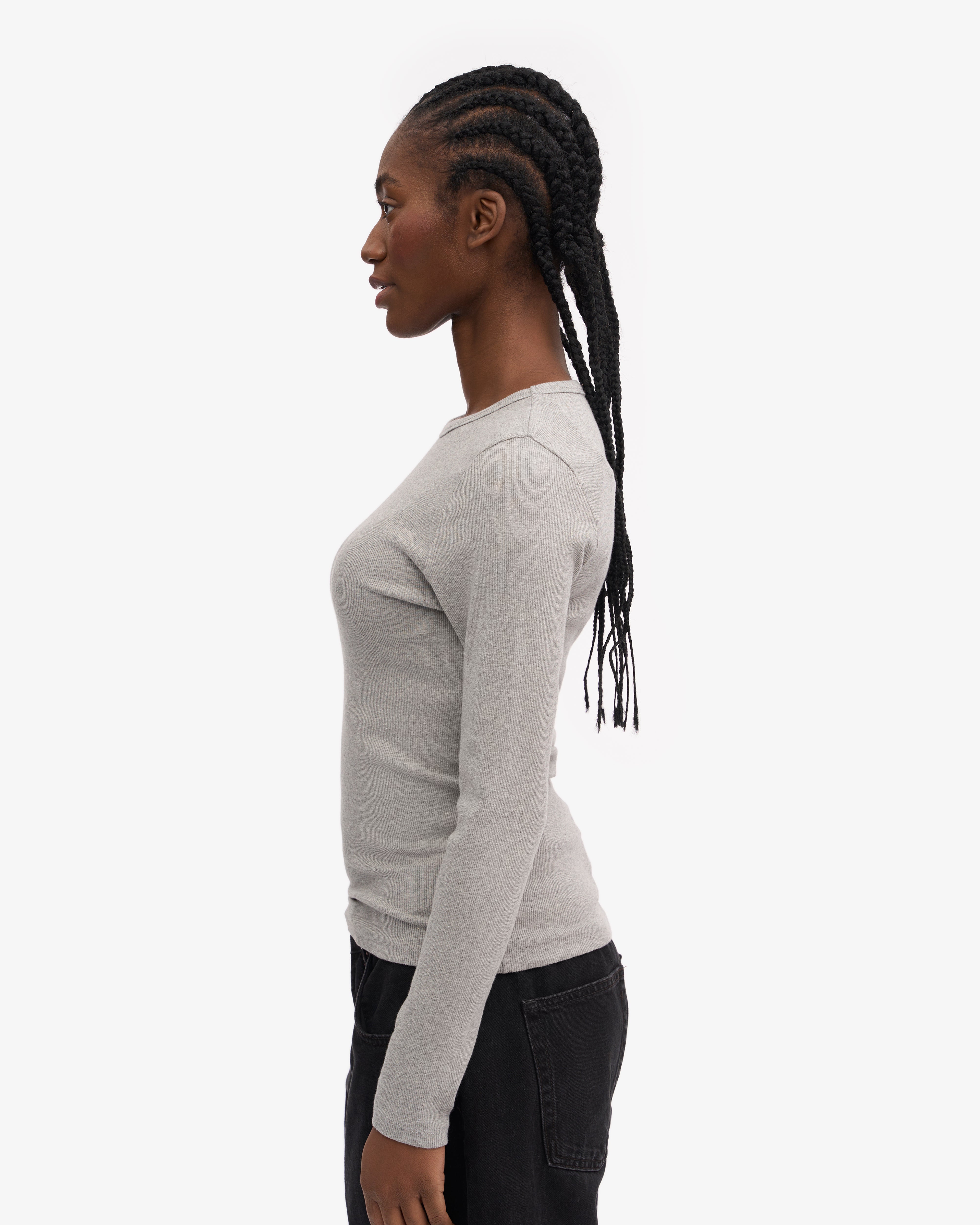 Organic Cotton Long Sleeve T-Shirt for Women - Soft Crew Neck Casual Top in Marine Blue | Perfect for Everyday Wear, Layering & Sustainable Fashion