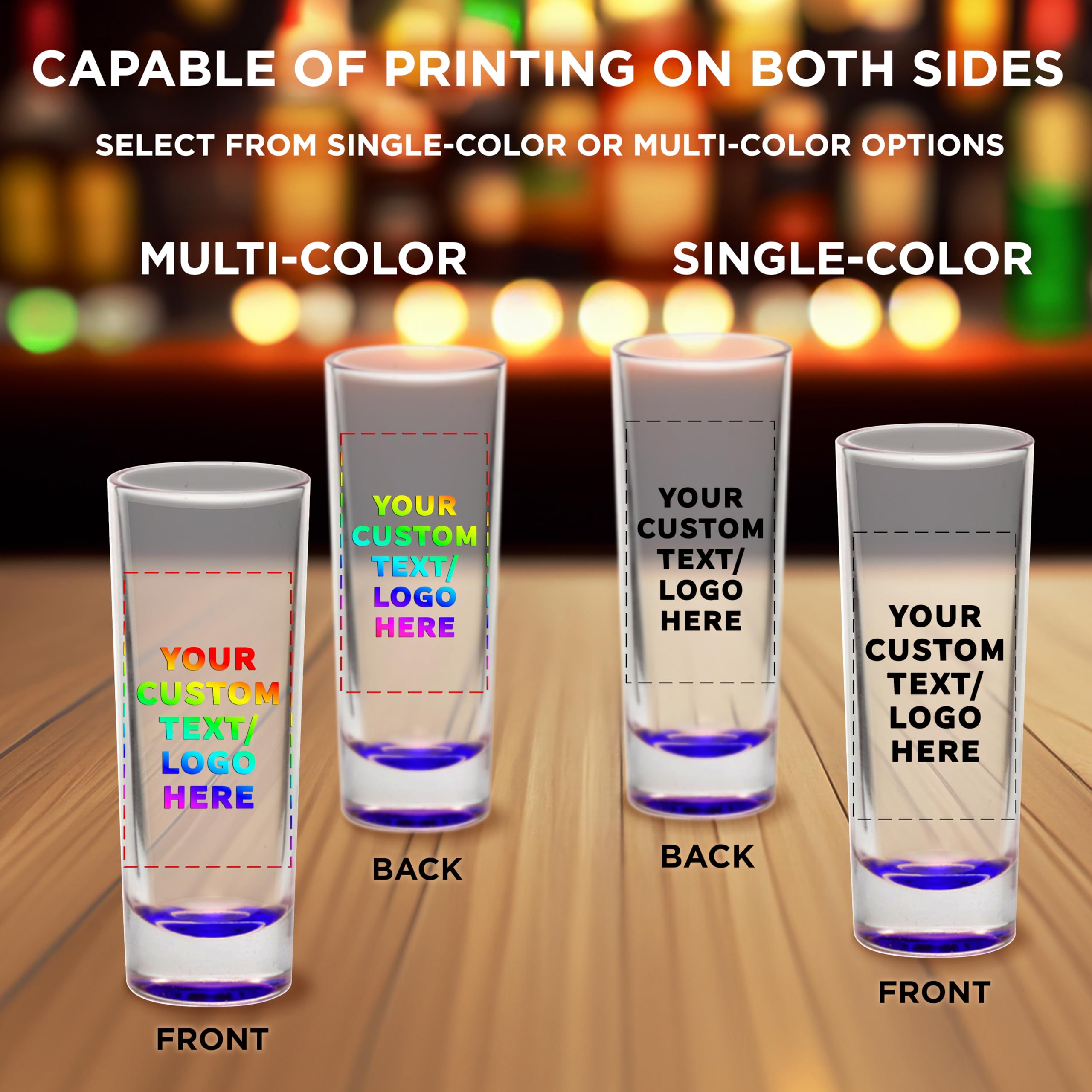 Custom 2 oz Cordial Shot Glasses - Bulk Pack of 100 Personalized Purple Shooter Glasses for Cocktails, Liquor & Party Drinks | Perfect for Birthday Celebrations, Weddings, Bars & Outdoor Events