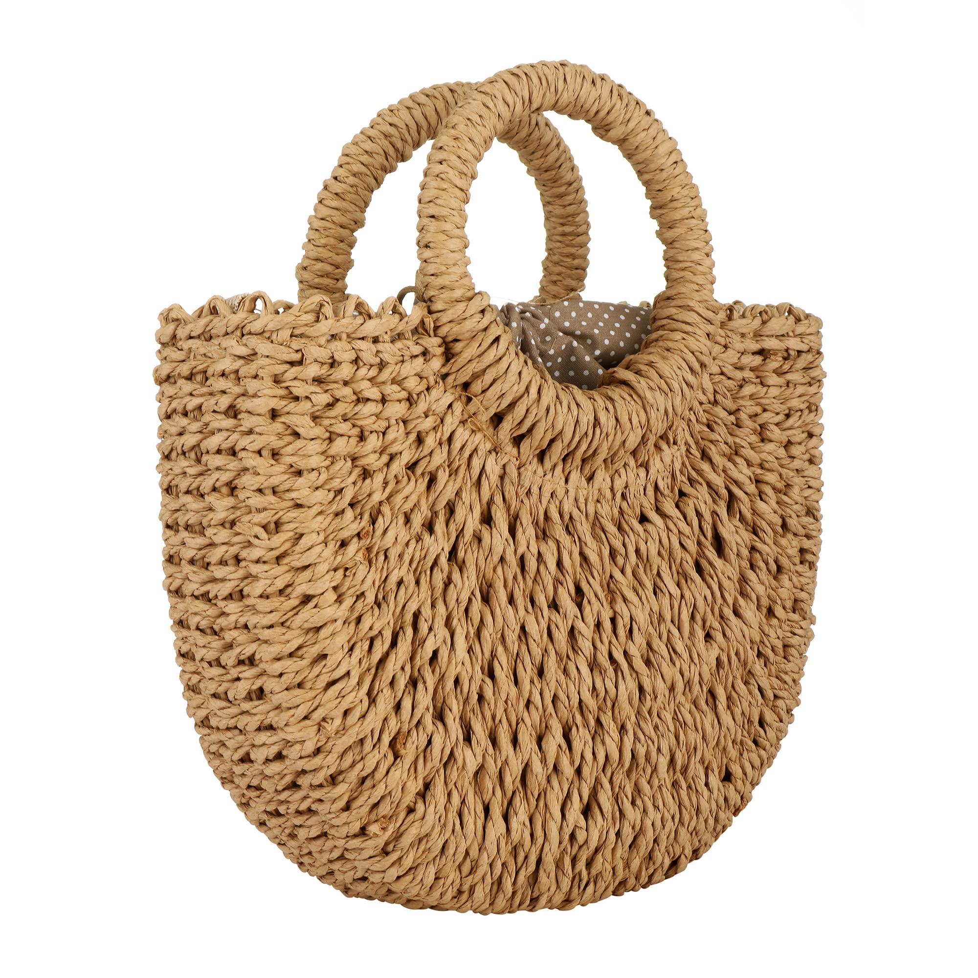Handmade Rattan Straw Tote Bag - Natural Woven Beach Shoulder Bag for Women - Perfect for Summer Vacations, Pool Parties & Boho Fashion Accessories