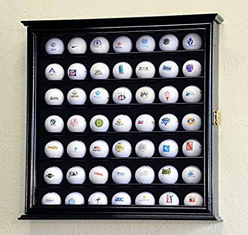 Premium Golf Ball Display Case - UV Protected Wall Mount Cabinet with Lock (5 Sizes, 4 Colors) - Perfect for Home, Office & Clubhouse Decor
