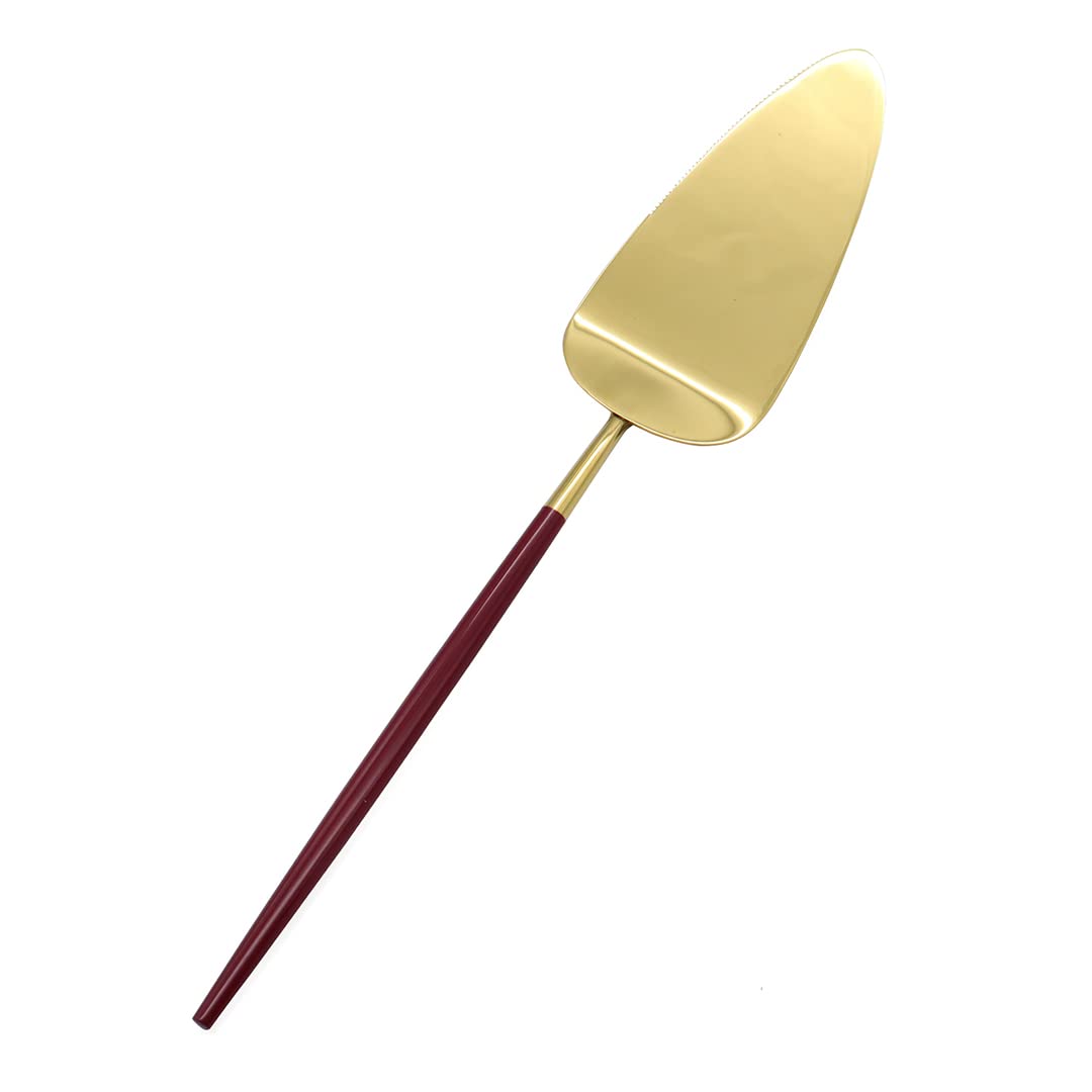 Koyal Wholesale Burgundy Wedding Cake Knife & Server Set - Modern Cake Cutting Utensils for Weddings, Quinceañeras & Special Events - Elegant Cake Decor for Wedding Tables & Celebration Dessert Service