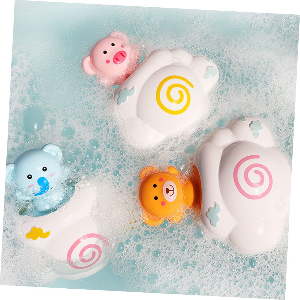 2 Sets Floating Bath Toys for Kids - Fun Bathtub Duck & Animal Toys (4 Pieces) - Perfect for Toddler Bath Time & Sensory Play