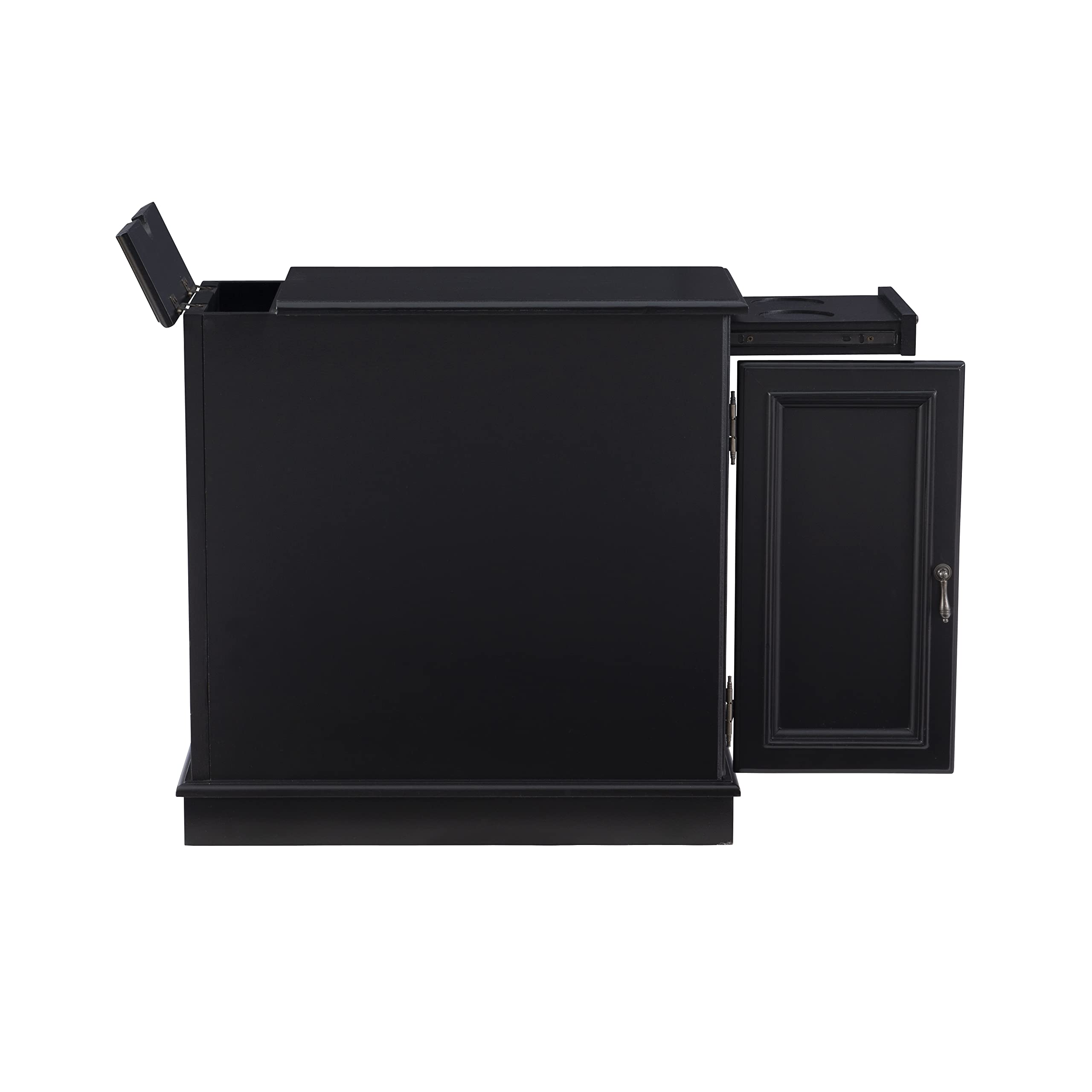 Powell Furniture Barron Small Black Accent Table - Modern Side Table for Living Room, Bedroom, or Office Decor