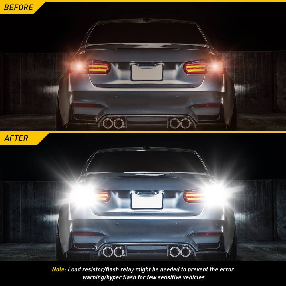1156 LED Bulb with Projector Lens - BA15S/P21W/7506 Backup Reverse Light Bulb - 2600LM 6000K White - Perfect for Car, Truck, SUV, Boat & RV Reverse Lights