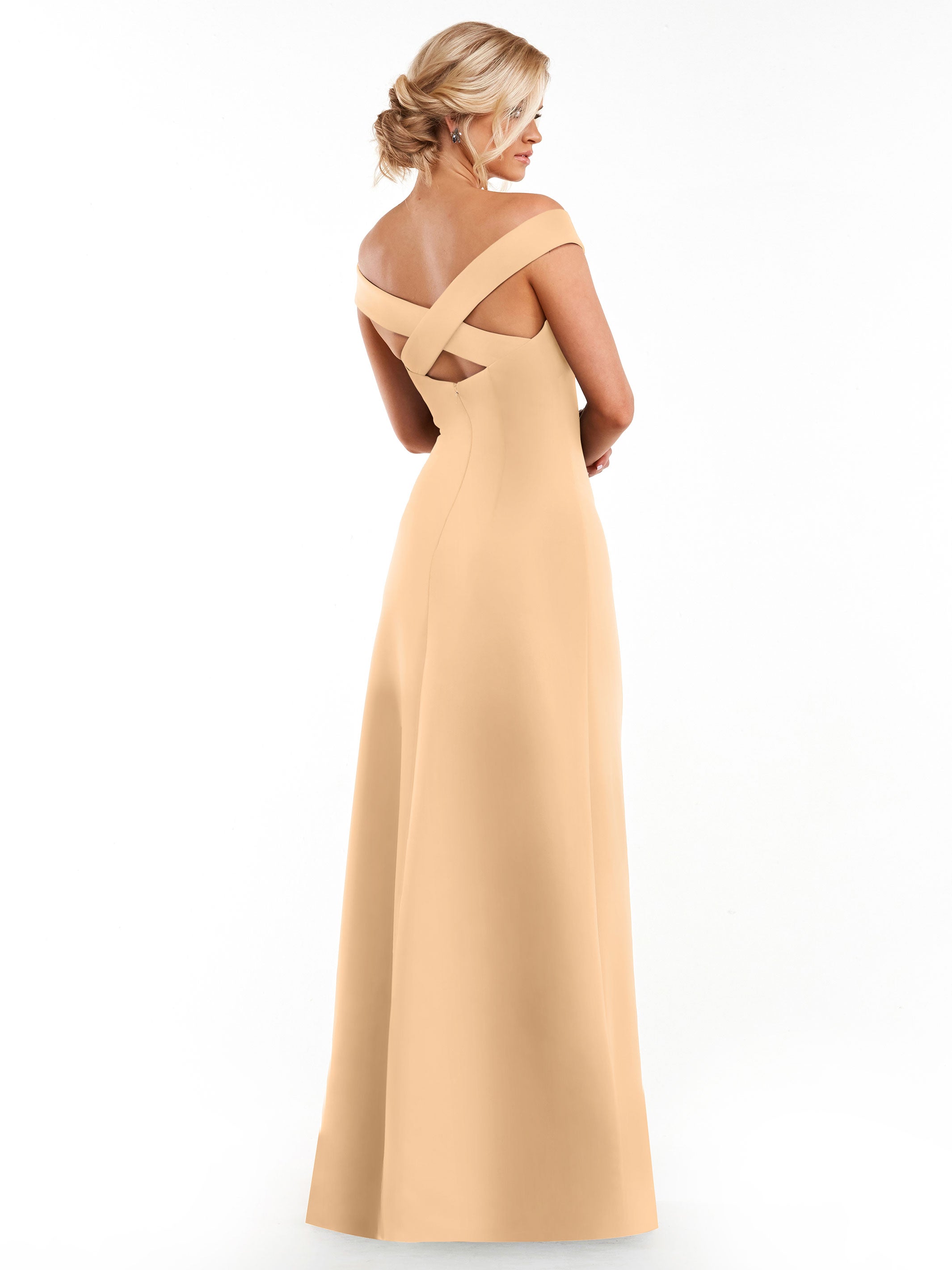 Elegant Off The Shoulder Sheath Bridesmaid Dress - Double Knit Fabric for Weddings, Parties & Formal Events