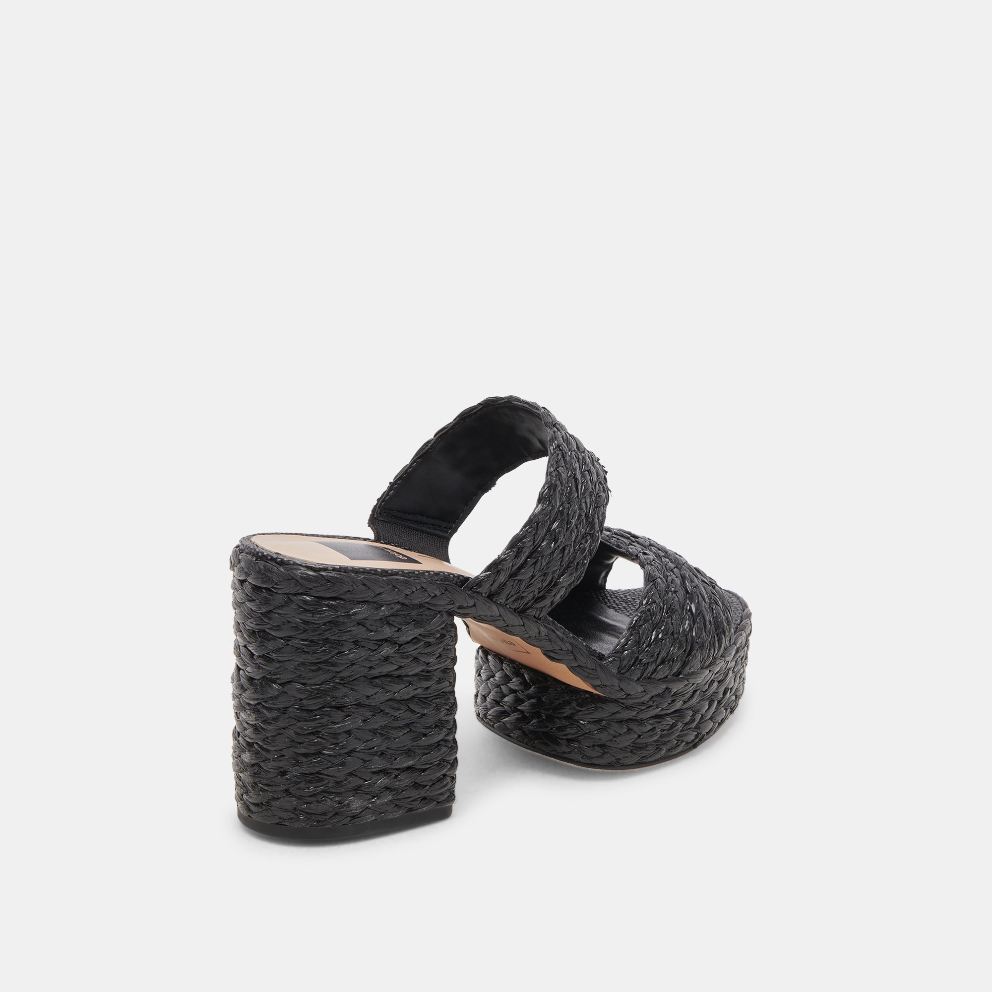 LATOYA Black Raffia Heels for Women - Stylish Summer Wedge Sandals for Beach, Party & Casual Outfits