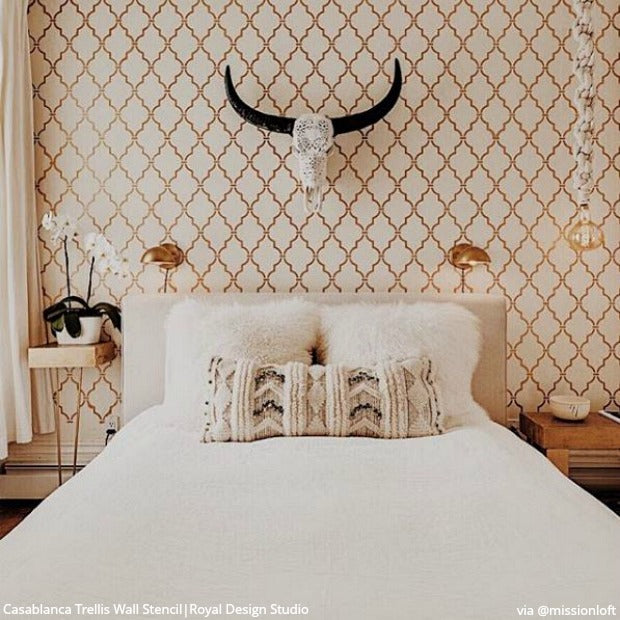 Casablanca Trellis Moroccan Stencil - Authentic Arabic Design for DIY Home Decor, Wall Painting, and Furniture Stenciling | Perfect for Boho, Moroccan, and Mediterranean Style Interiors