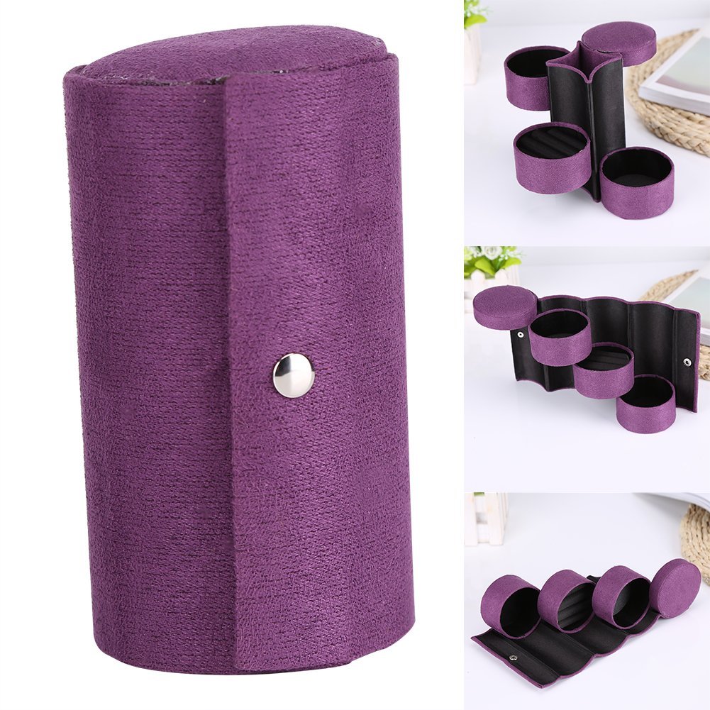 3-Layer Roll Up Jewelry Organizer Box - Portable Flannel Cylinder Storage for Necklaces, Earrings & Rings | Travel & Home Jewelry Organization