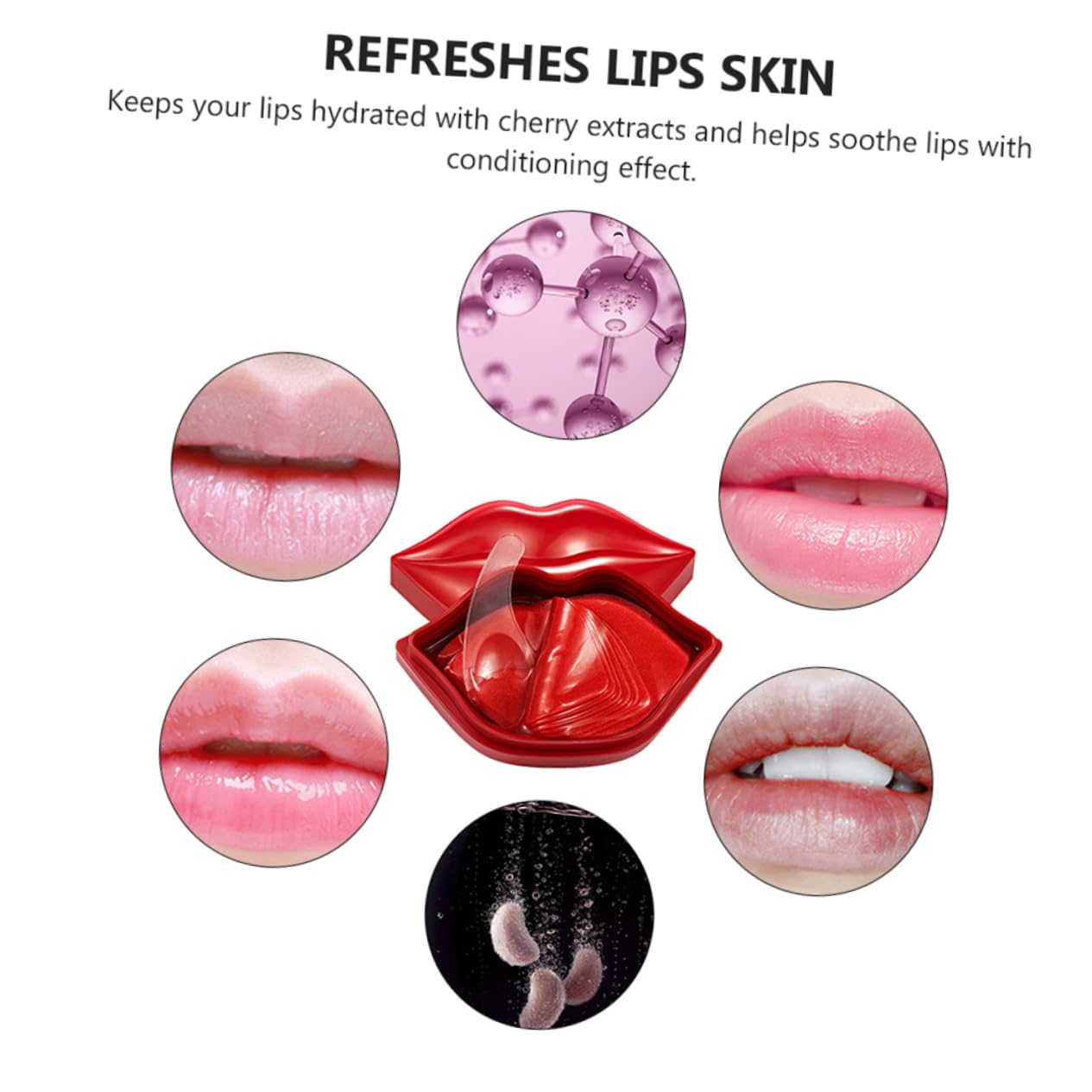 20pcs Anti-Wrinkle Lip Mask Pads - Hydrating & Plumping Lip Treatment with Mascara Essence, Moisturizing Gel Lip Tint for Soft Smooth Lips | Overnight Care, Daily Lip Beauty Routine, Pre-Makeup Prep