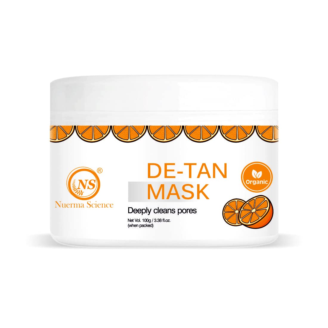 Nuerma Science De Tan Face Mask Cream - Tan Removal & Instant Whitening for Brighter Skin (100ml) - Perfect for Post-Sun Care & Glowing Complexion