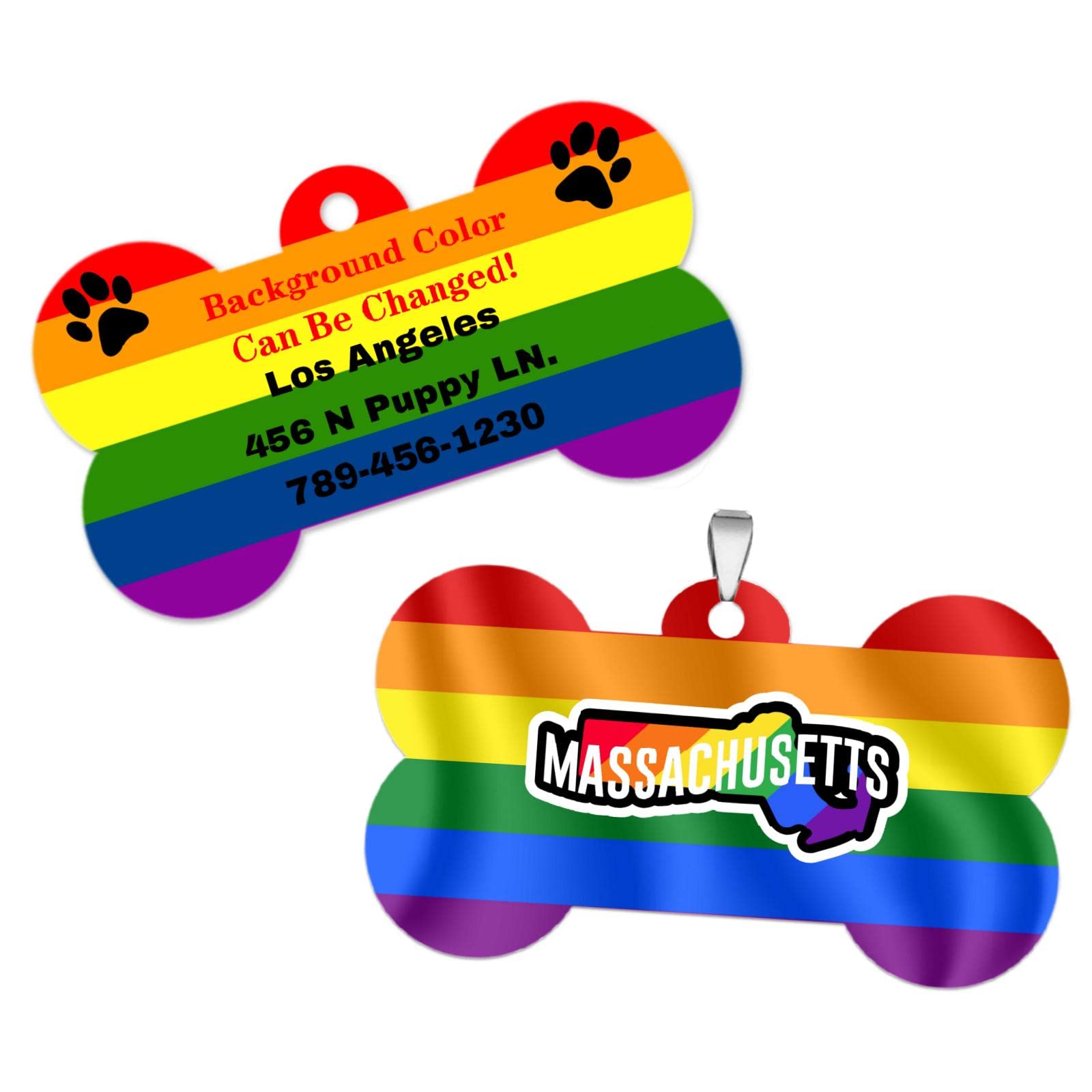 Custom Engraved Stainless Steel Dog Tags - Personalized Pet ID Tags for Dogs, Cats & Pets - Durable Bone-Shaped Design Never Fades - Perfect for Golden Retrievers & Pride LGBTQ+ Pets - Great for Daily Walks, Travel & Safety Identification
