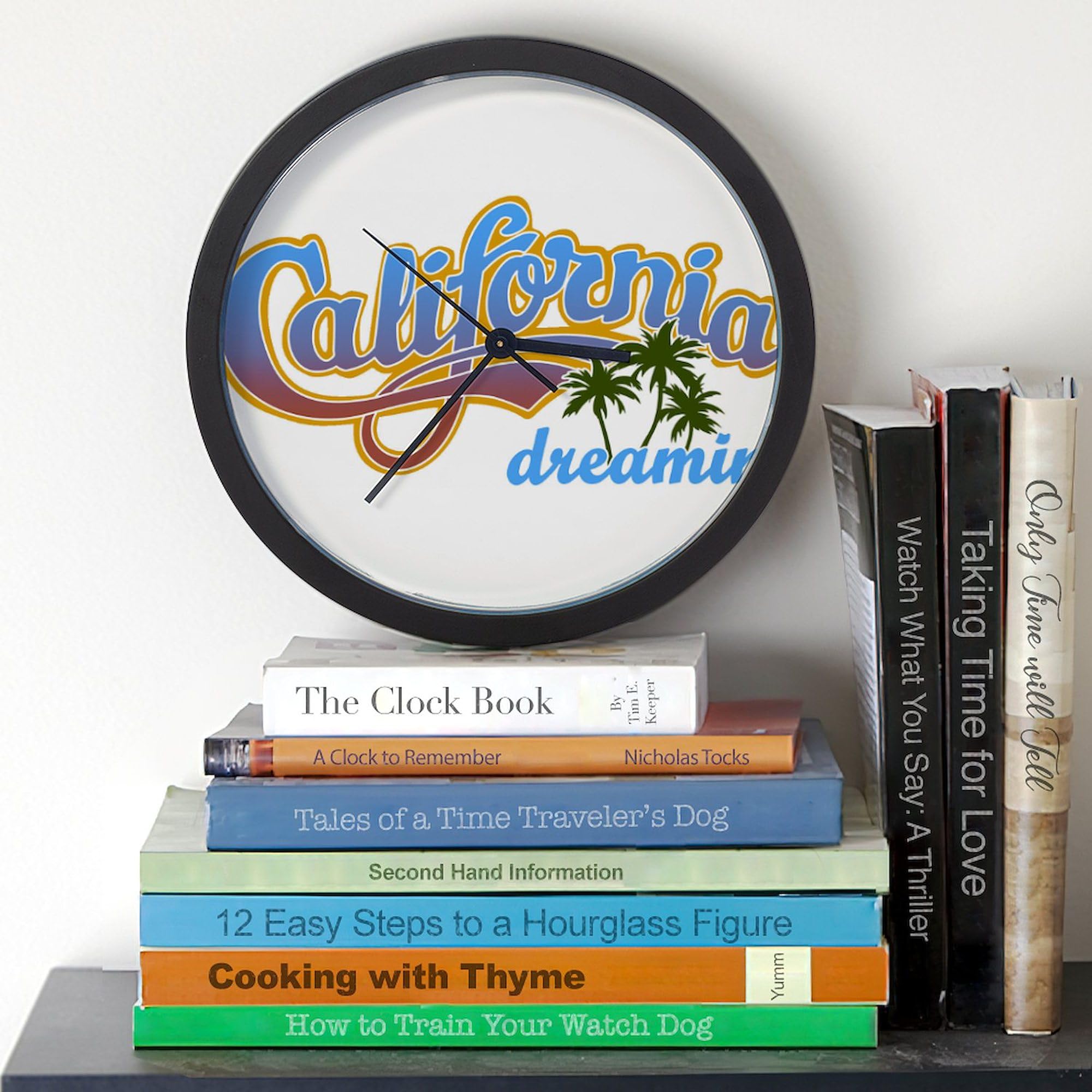 California Dreamin 10 Inch Wall Clock - Stylish Decor for Living Room, Kitchen & Office | Perfect for Home, Office & Gift Giving