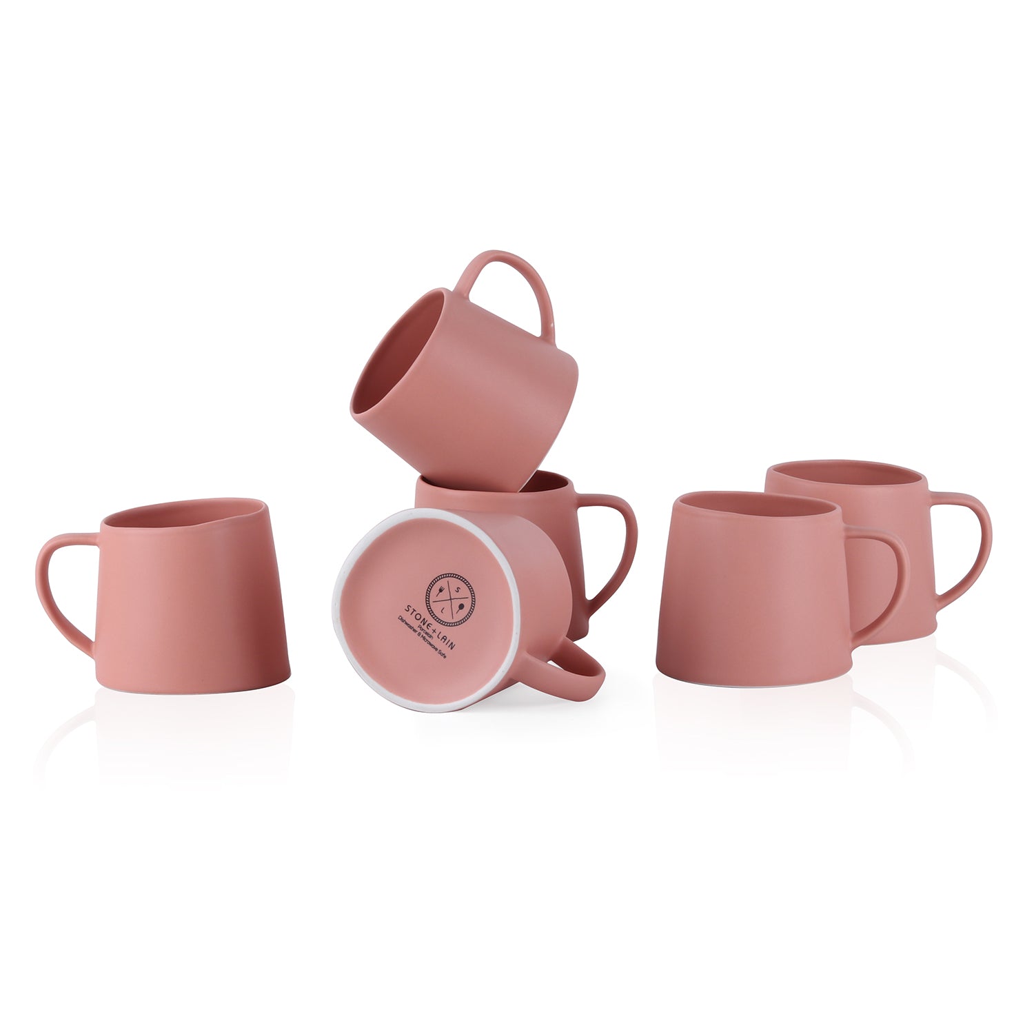 Premium Delilah Porcelain Coffee Mug Set - 6 Pack, Elegant Ceramic Tea Cups for Home, Office & Gifts - Dishwasher & Microwave Safe
