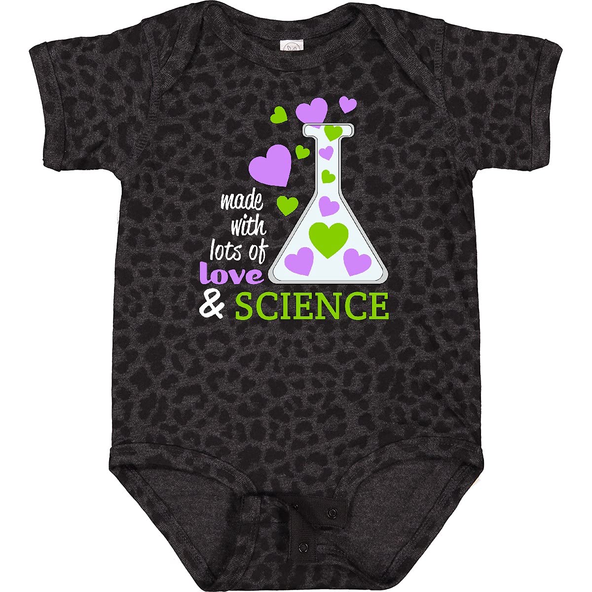 Inktastic Made with Lots of Love and Science Heart Bubbles Baby Bodysuit - Soft Organic Cotton Onesie for Newborns & Infants | Perfect for Playdates, Photo Shoots & Everyday Wear