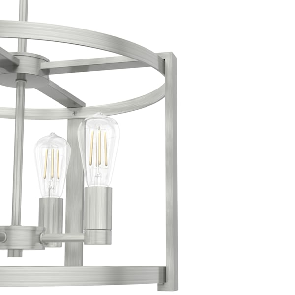 Hunter Astwood 4-Light Chandelier in Brushed Nickel - Modern Ceiling Light Fixture for Dining Room, Bedroom & Living Room Decor